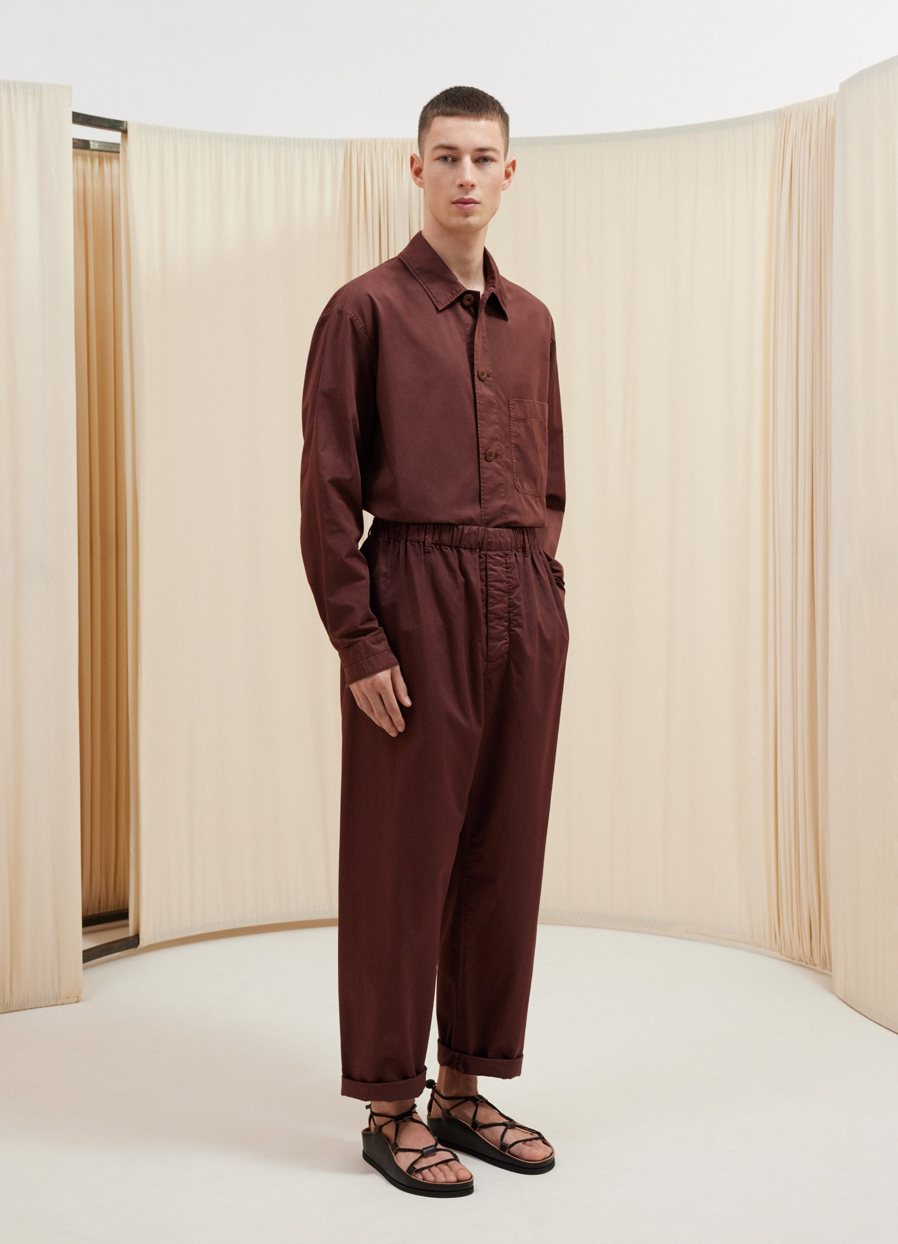 Lemaire: Black Curved 5 Pockets Pants, Men's Designer Clothes