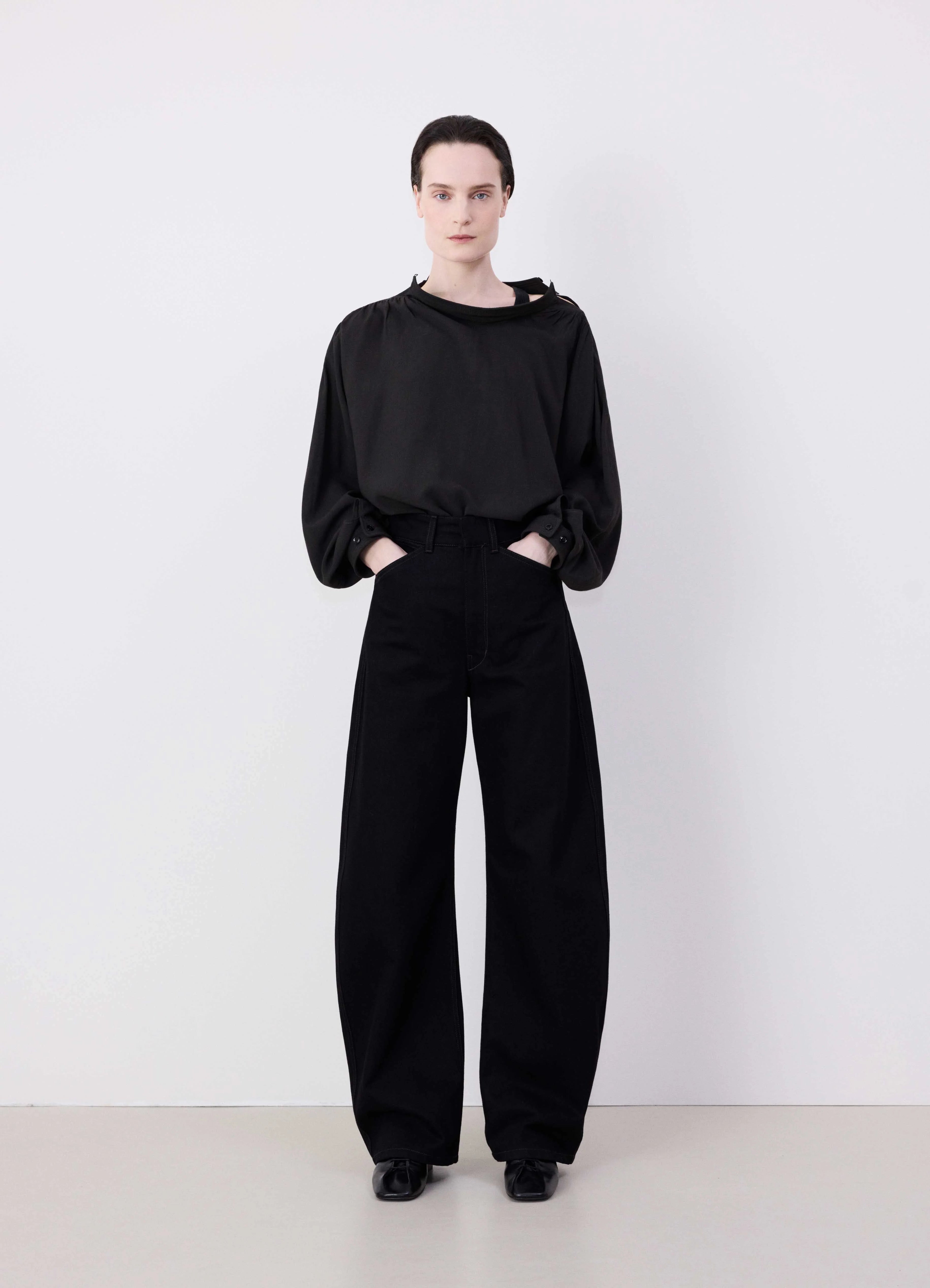 Black Twisted Belted Pants | LEMAIRE