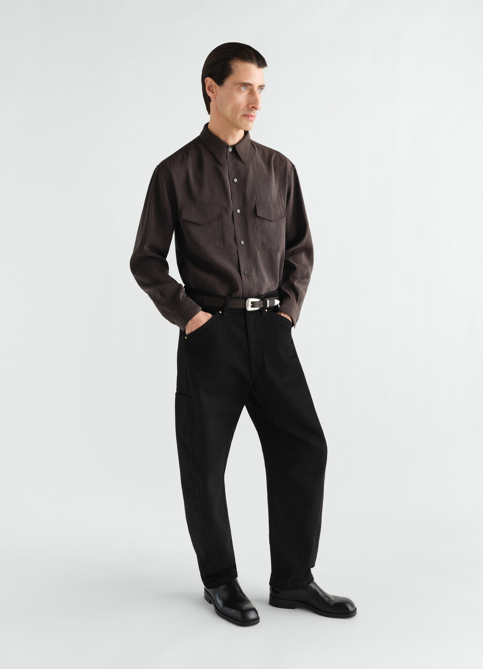 Twisted workwear pants in denim