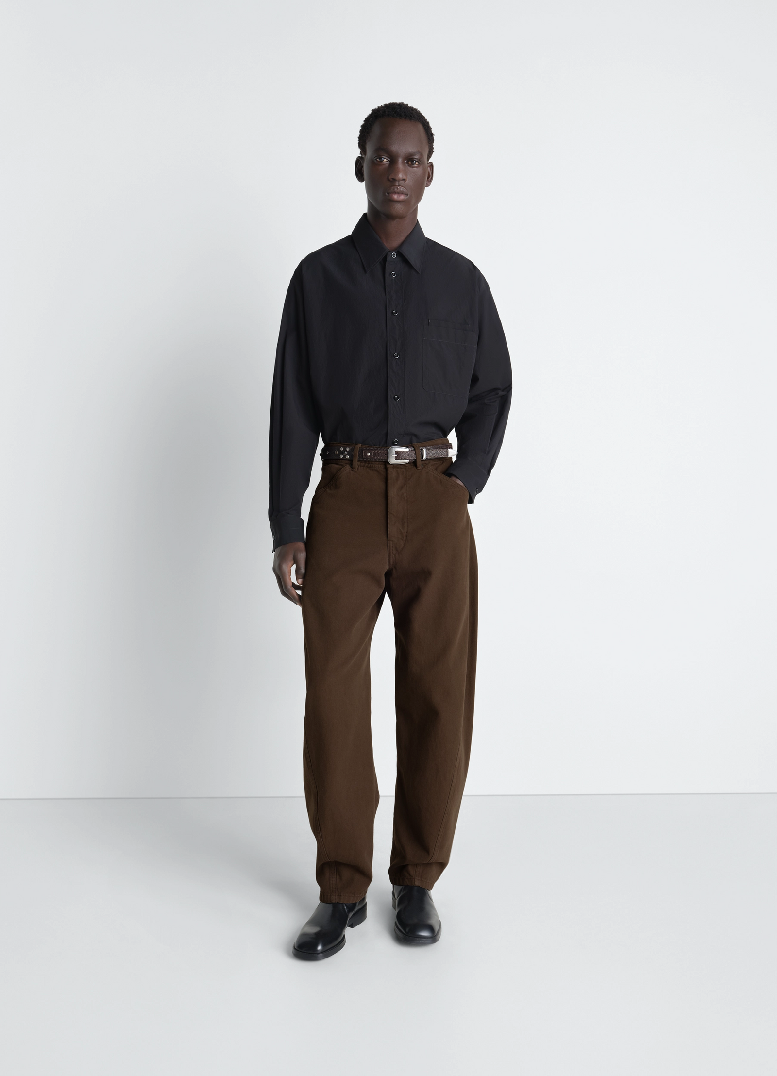 TWISTED WORKWEAR PANTS IN DYED HEAVY BROKEN TWILL - Cacao - Dyed TWISTED WORKWEAR PANTS IN DYED HEAVY BROKEN TWILL - Cacao - Dyed