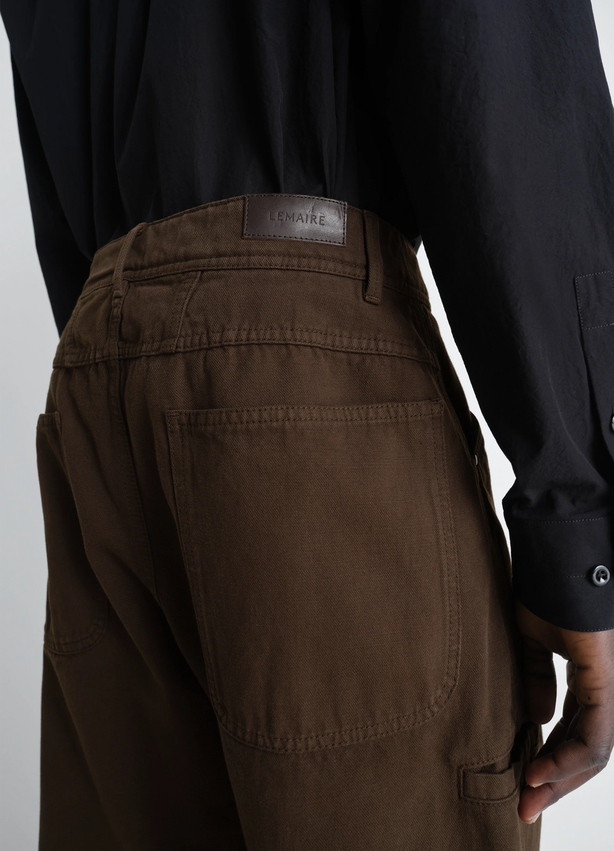 TWISTED WORKWEAR PANTS IN DYED HEAVY BROKEN TWILL - Cacao - Dyed