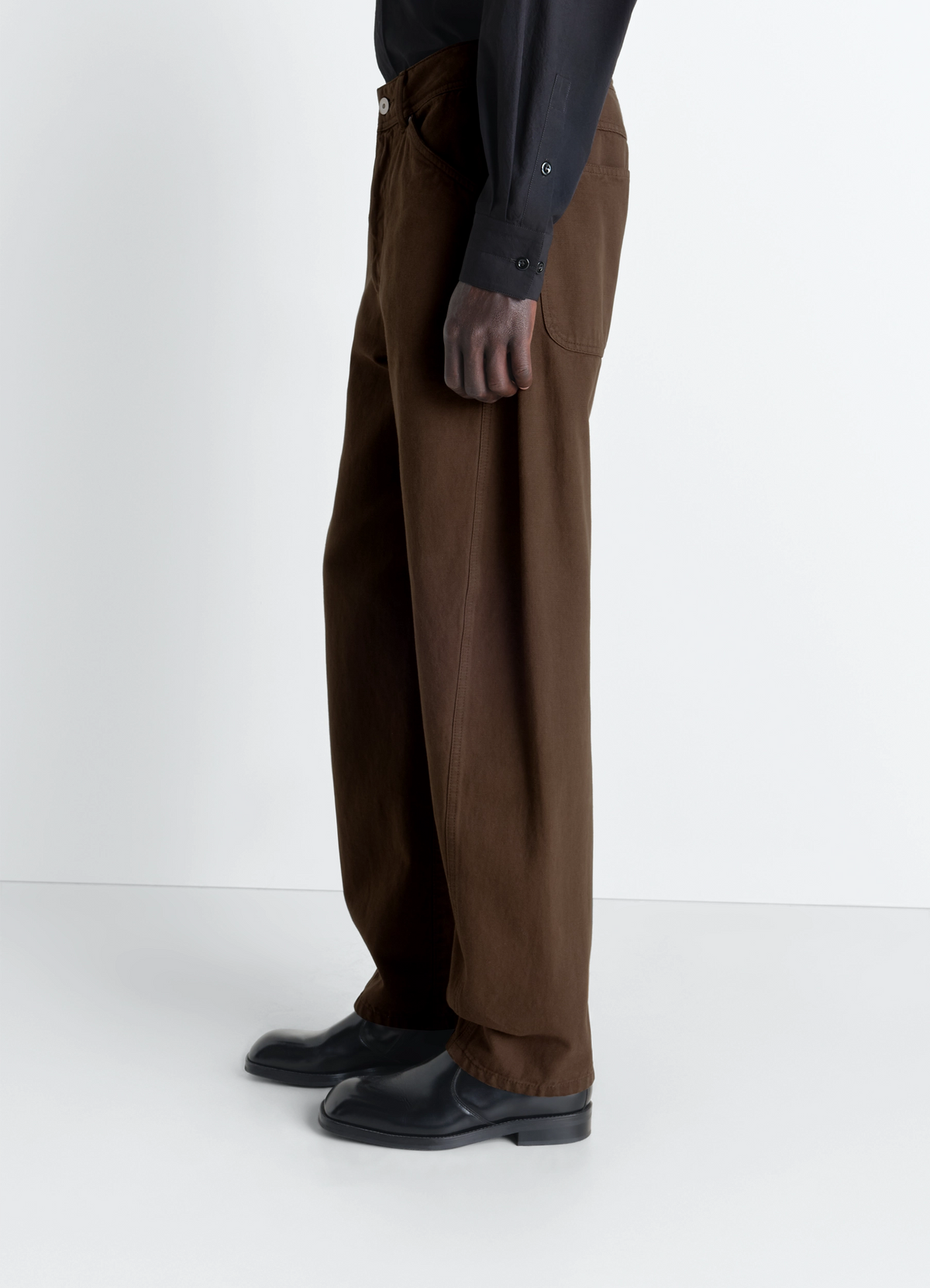 TWISTED WORKWEAR PANTS IN DYED HEAVY BROKEN TWILL - Cacao - Dyed