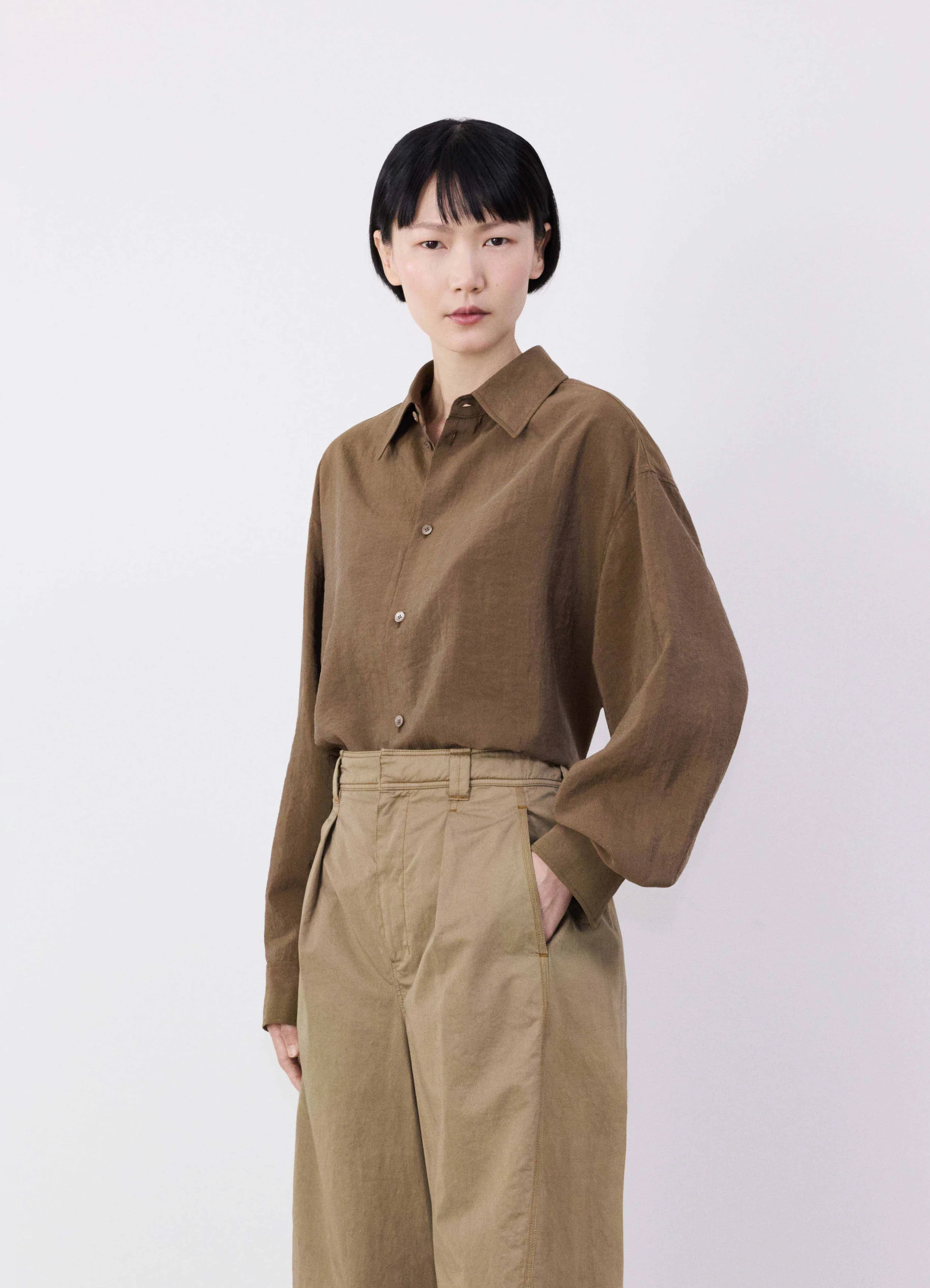 Cub Brown Multi-topstitch Pants | LEMAIRE Cub Brown Multi-topstitch Pants | LEMAIRE