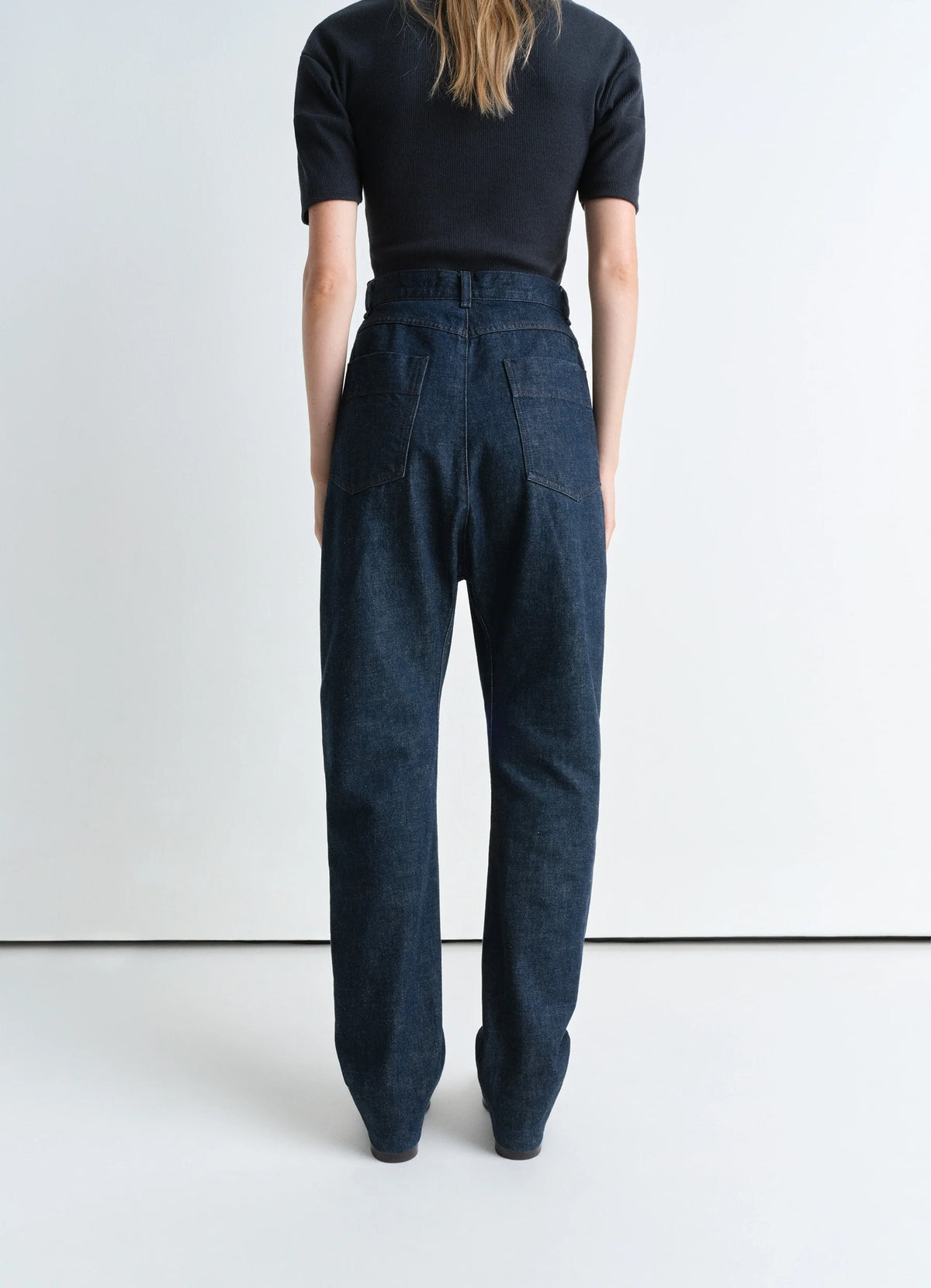 KIKWEAR 襤褸 ダメージ ラメ 刺繍 クロップド デニム レイバーパンツ ドロップクロッチ パンツ - Denim Indigo - ヘビーインディゴデニム