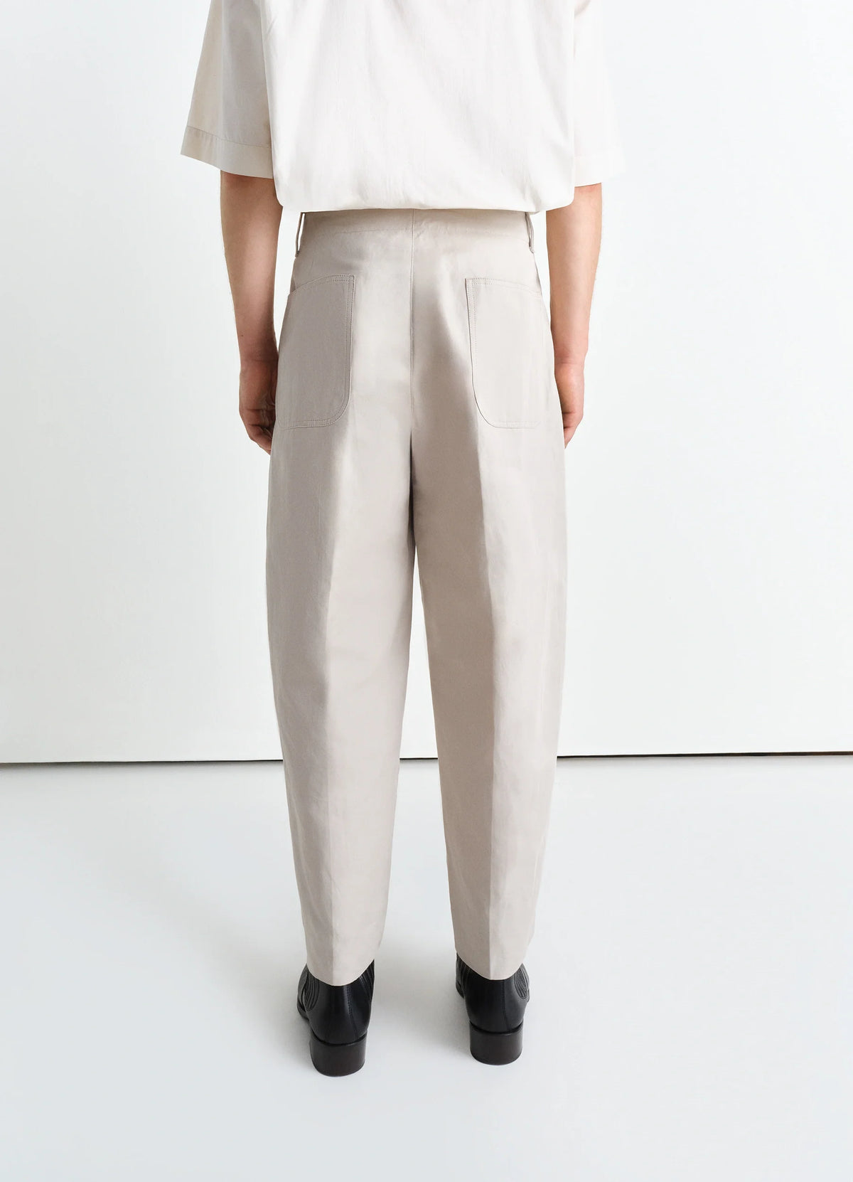 BIG CHINO PANTS - Mastic - Cotton Linen Gabardine - Men | LEMAIRE