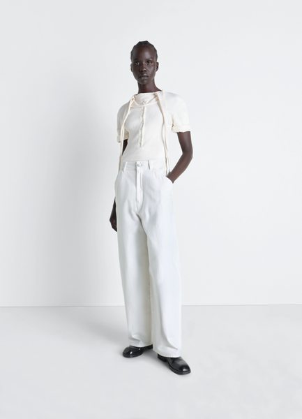 美品 LEMAIRE TRENCH PANTS 21AW LARGE PANTS IN DENIM - Milk - Bleached Denim - Women | LEMAIRE