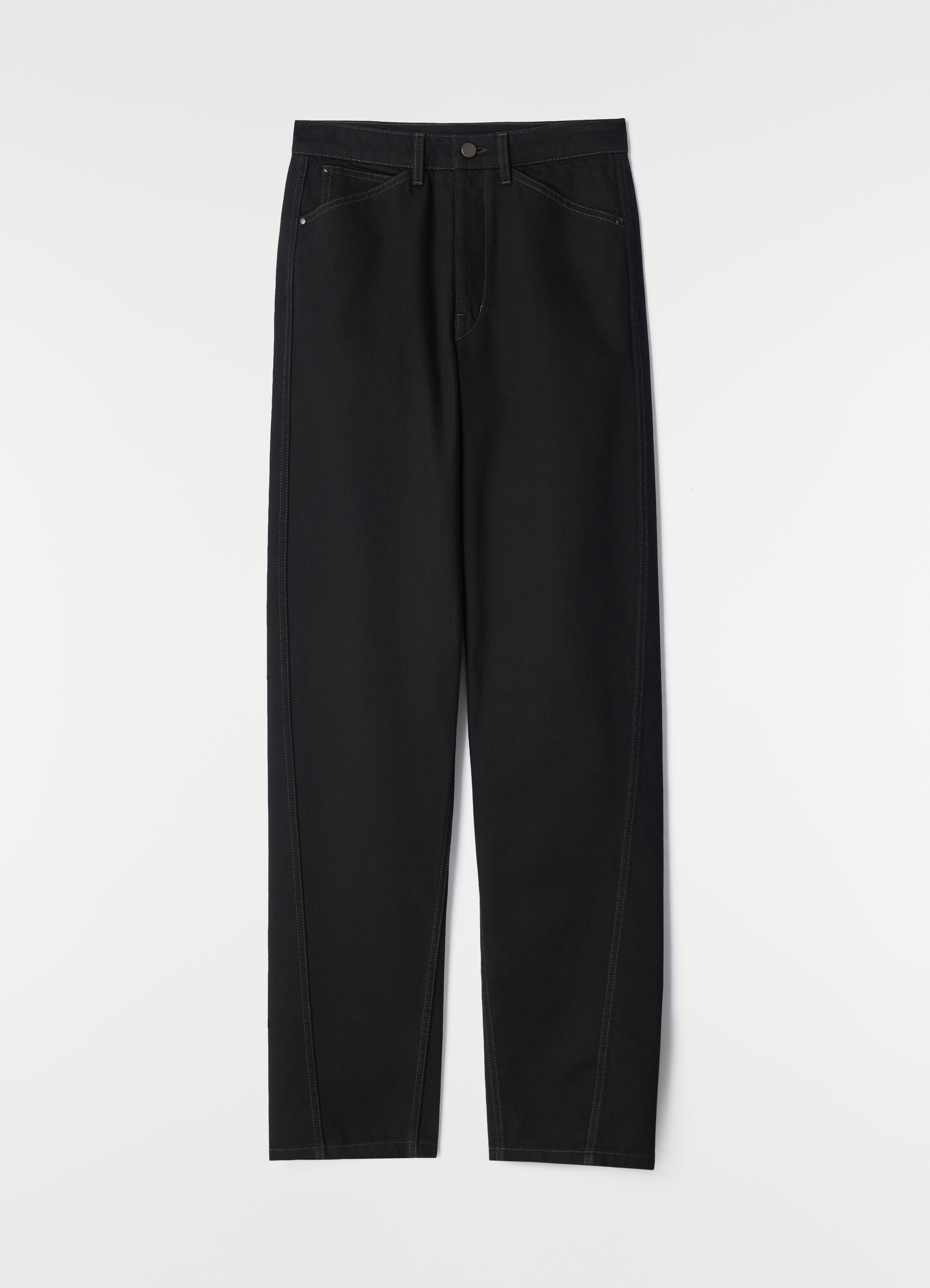 FIVE POCKETS TWISTED PANTS IN DENIM - Black - Heavy Black Denim