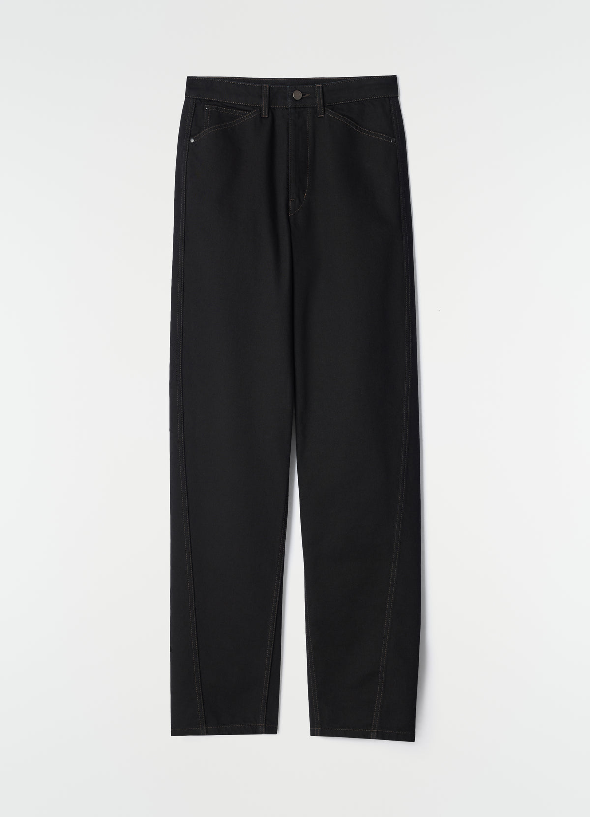 FIVE POCKETS TWISTED PANTS IN DENIM - Black - Heavy Black Denim 