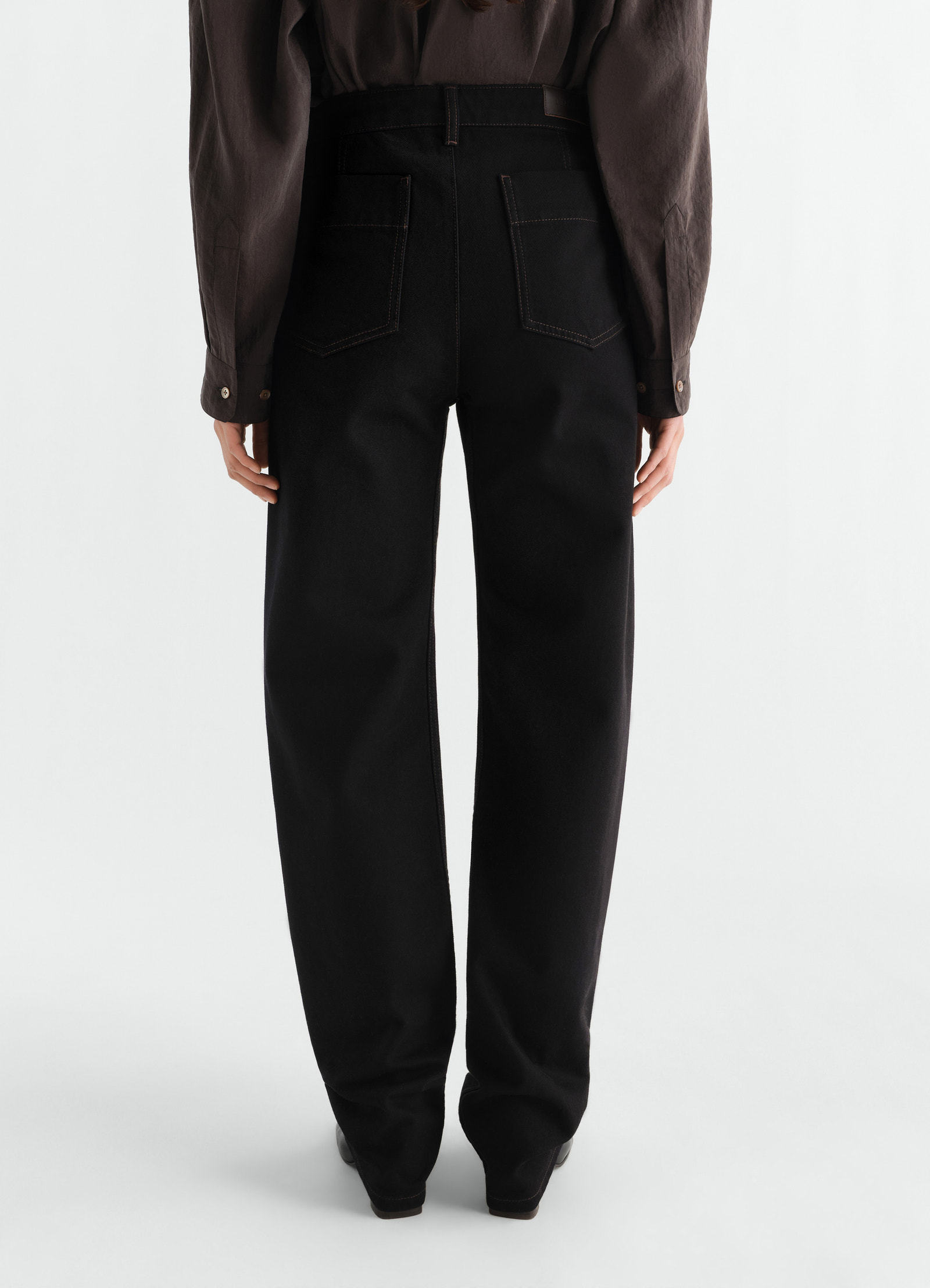 Five pockets twisted pants in denim