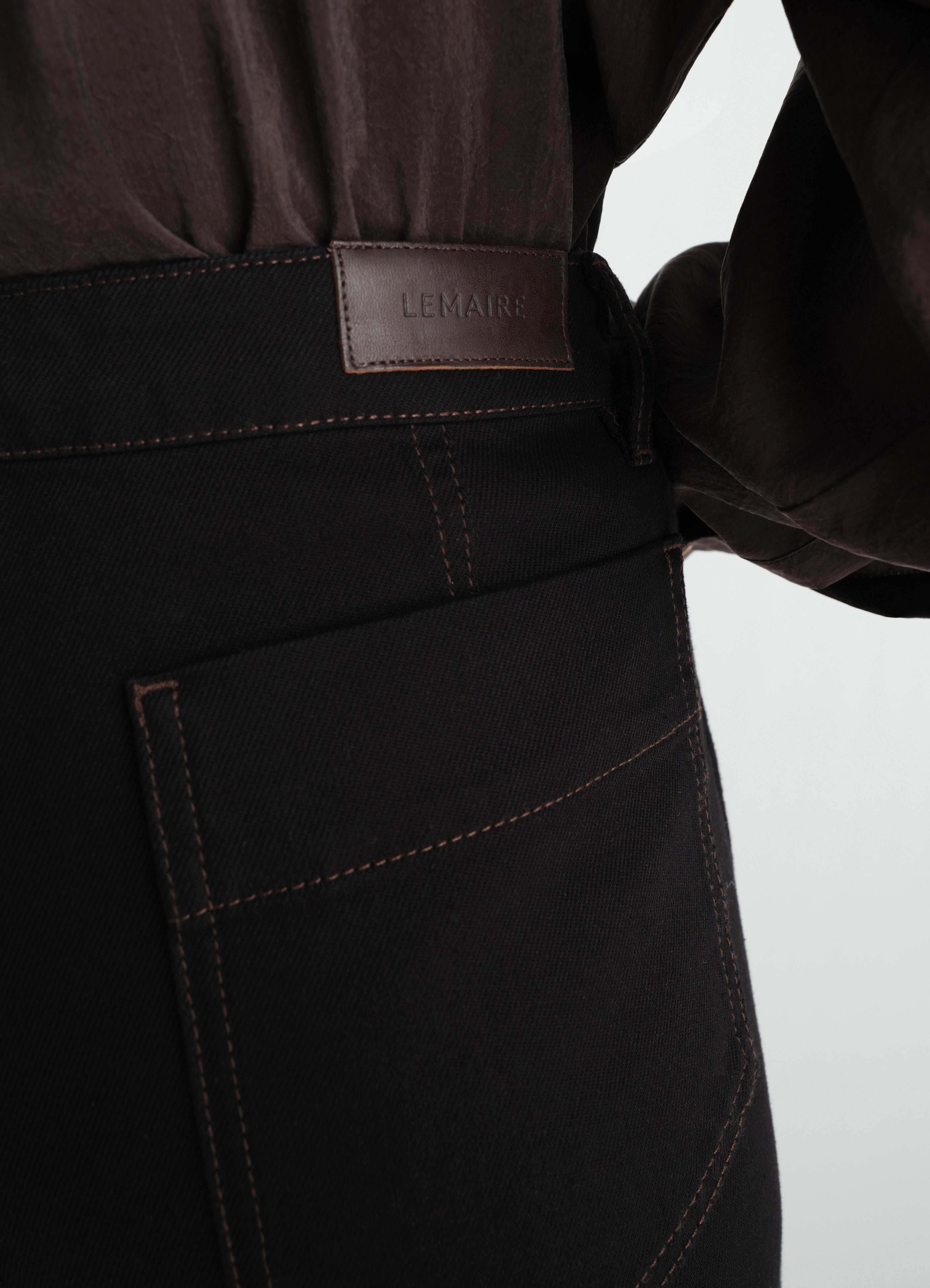 FIVE POCKETS TWISTED PANTS IN DENIM - Black - Heavy Black Denim