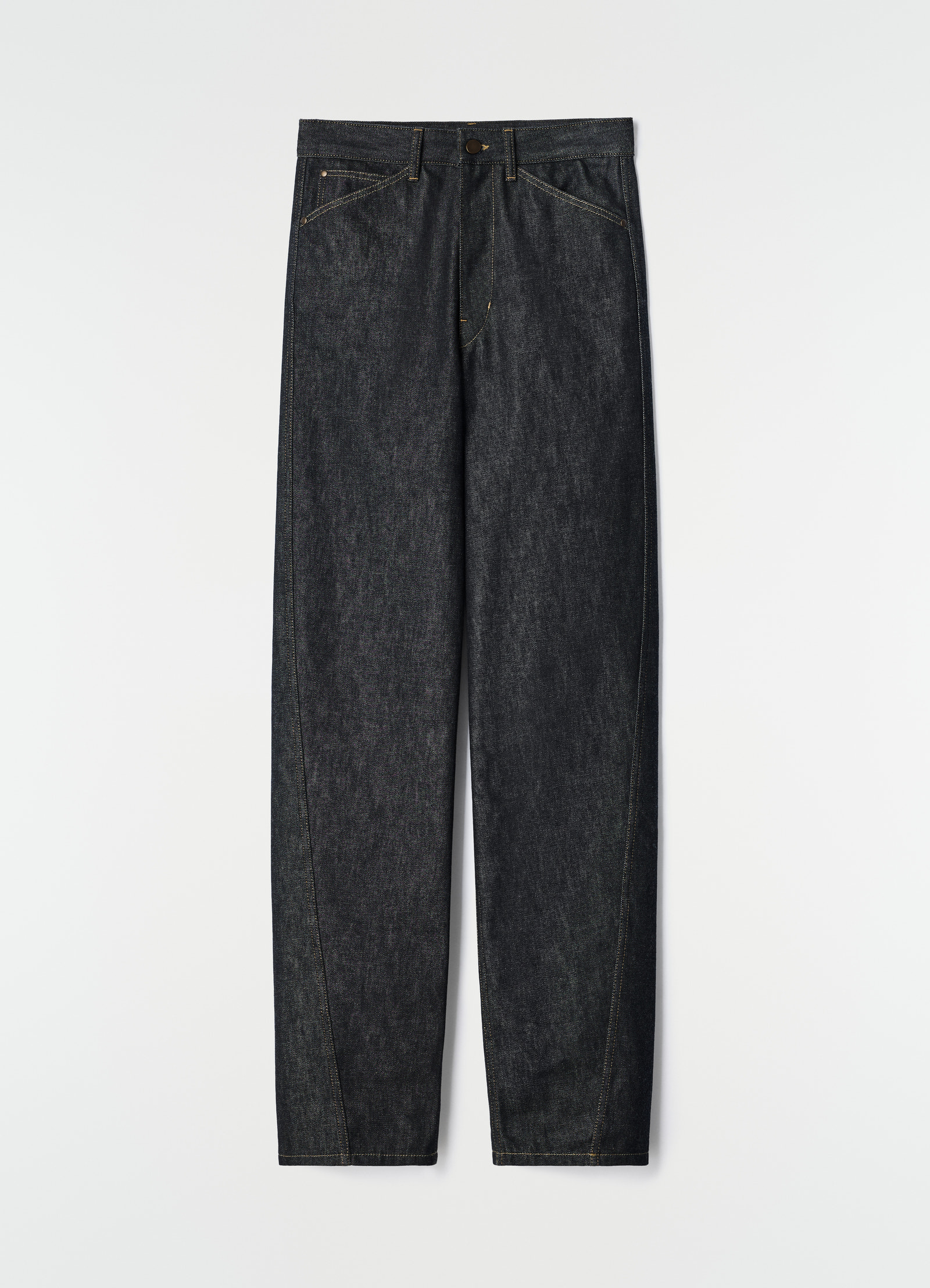 Five pockets twisted pants in slate denim