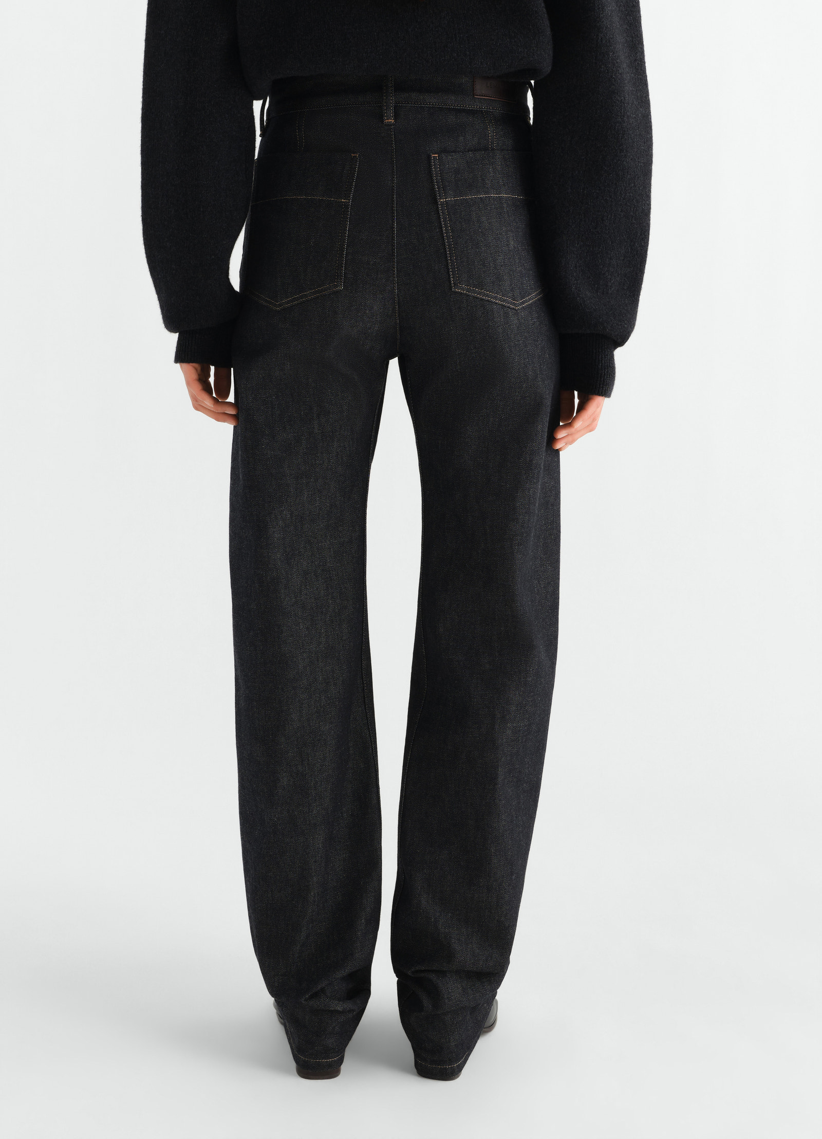 Five pockets twisted pants in slate denim