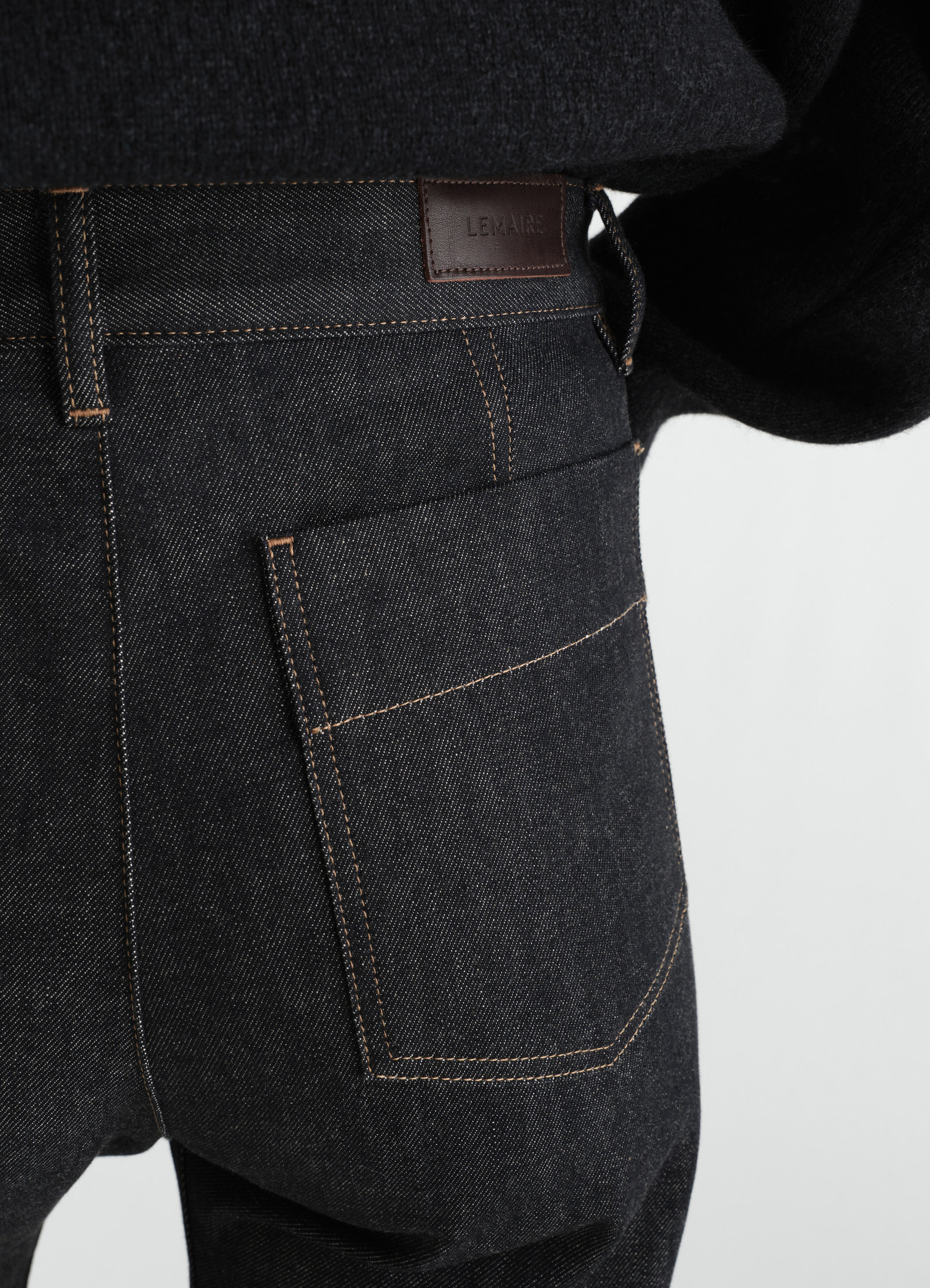 Five pockets twisted pants in slate denim