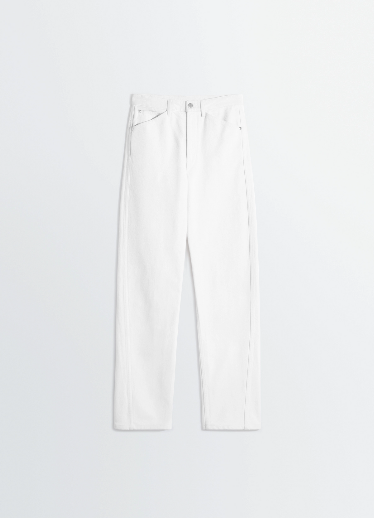 FIVE POCKETS TWISTED PANTS IN DENIM - Milk - Bleached Heavy Denim