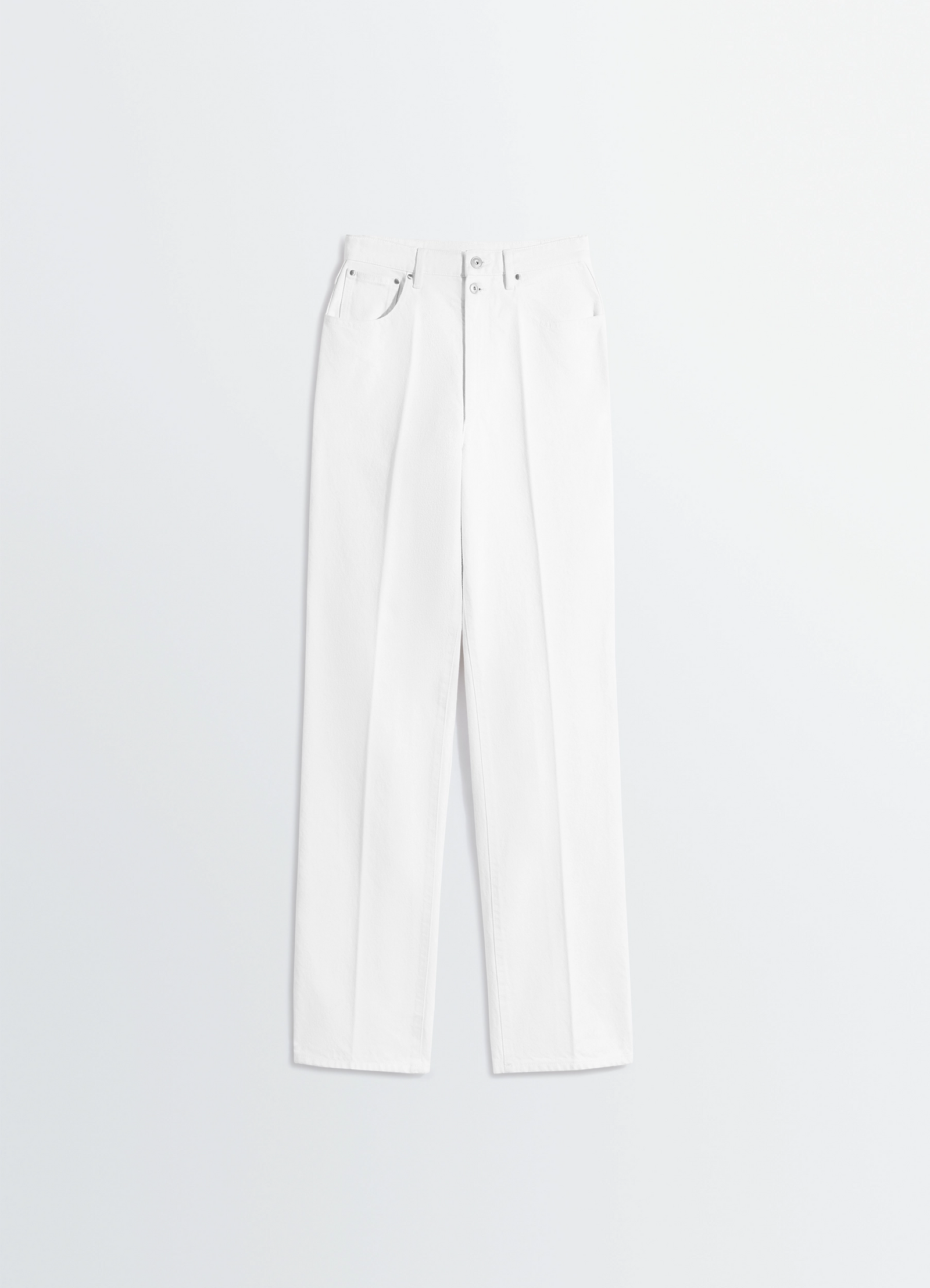 High waisted straight pants in denim