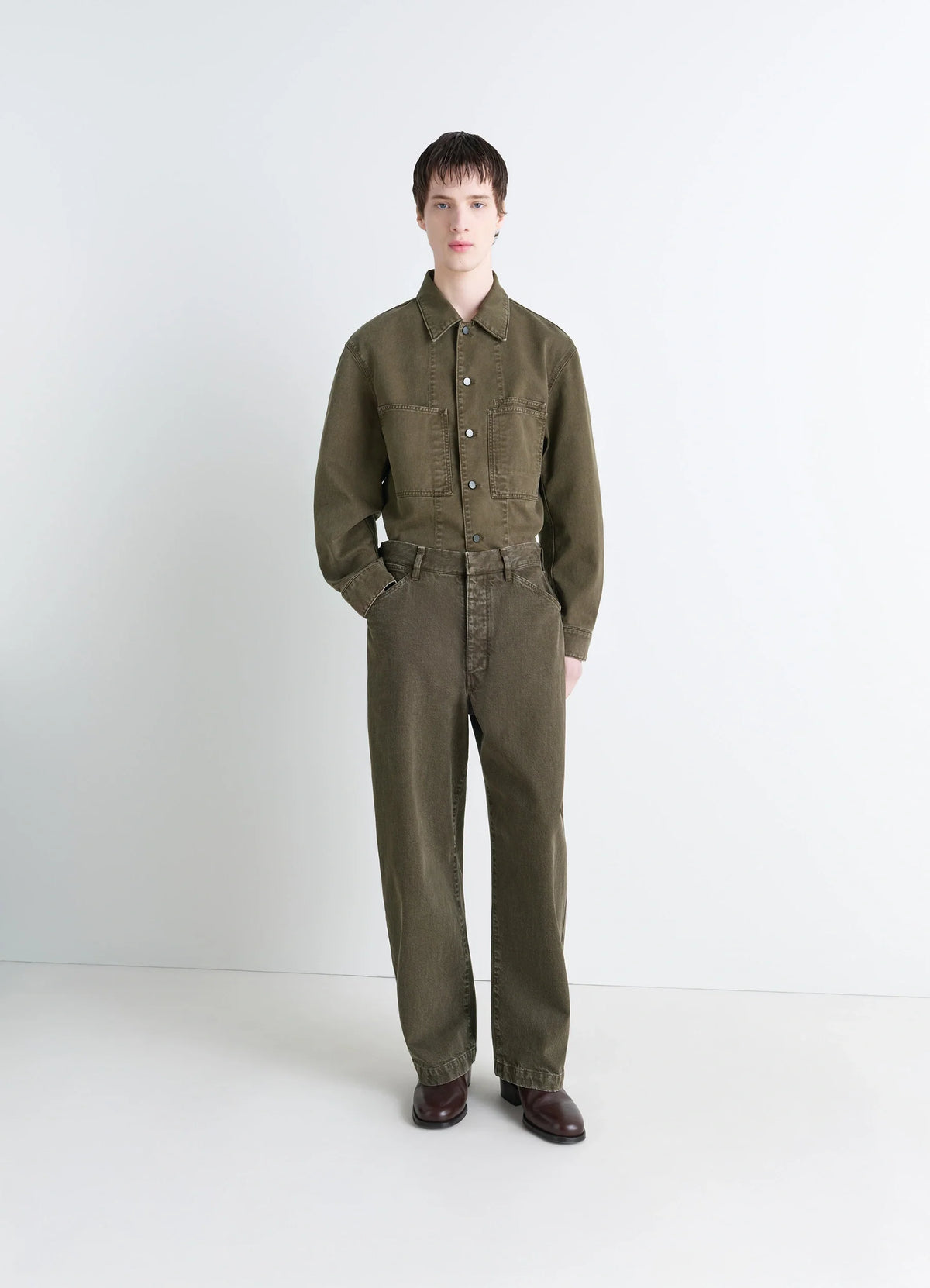 Moss Green Maxi Workwear Pants | LEMAIRE Moss Green Maxi Workwear Pants | LEMAIRE