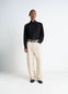 Lemaire Maxi Workwear Pants in Heather Garment Dyed Denim, model shot, front view oversized, wide leg