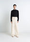 MAXI UTILITY PANTS in Garment Dyed compact cotton twill, model shot, front view wide leg