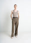 Straight Tailored Pants in Wool-blend in Twill Weave, model shot, Front view Pleated wide leg