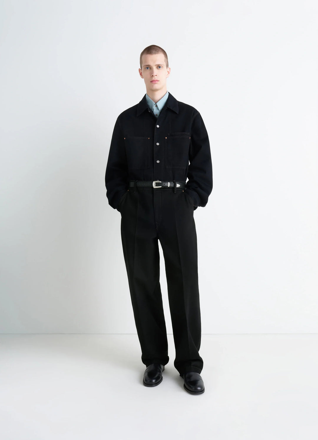 ワークウェアオーバーシャツ - ブラック - Medium Black Denim ワークウェアオーバーシャツ - ブラック - Medium Black Denim