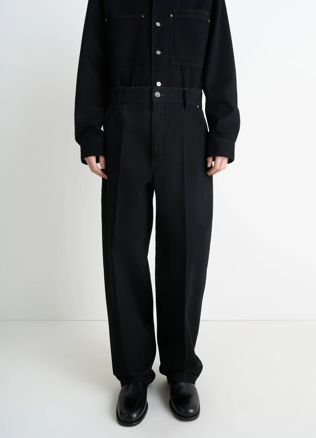 Black Maxi Barrel Workwear Pants | LEMAIRE Black Maxi Barrel Workwear Pants | LEMAIRE