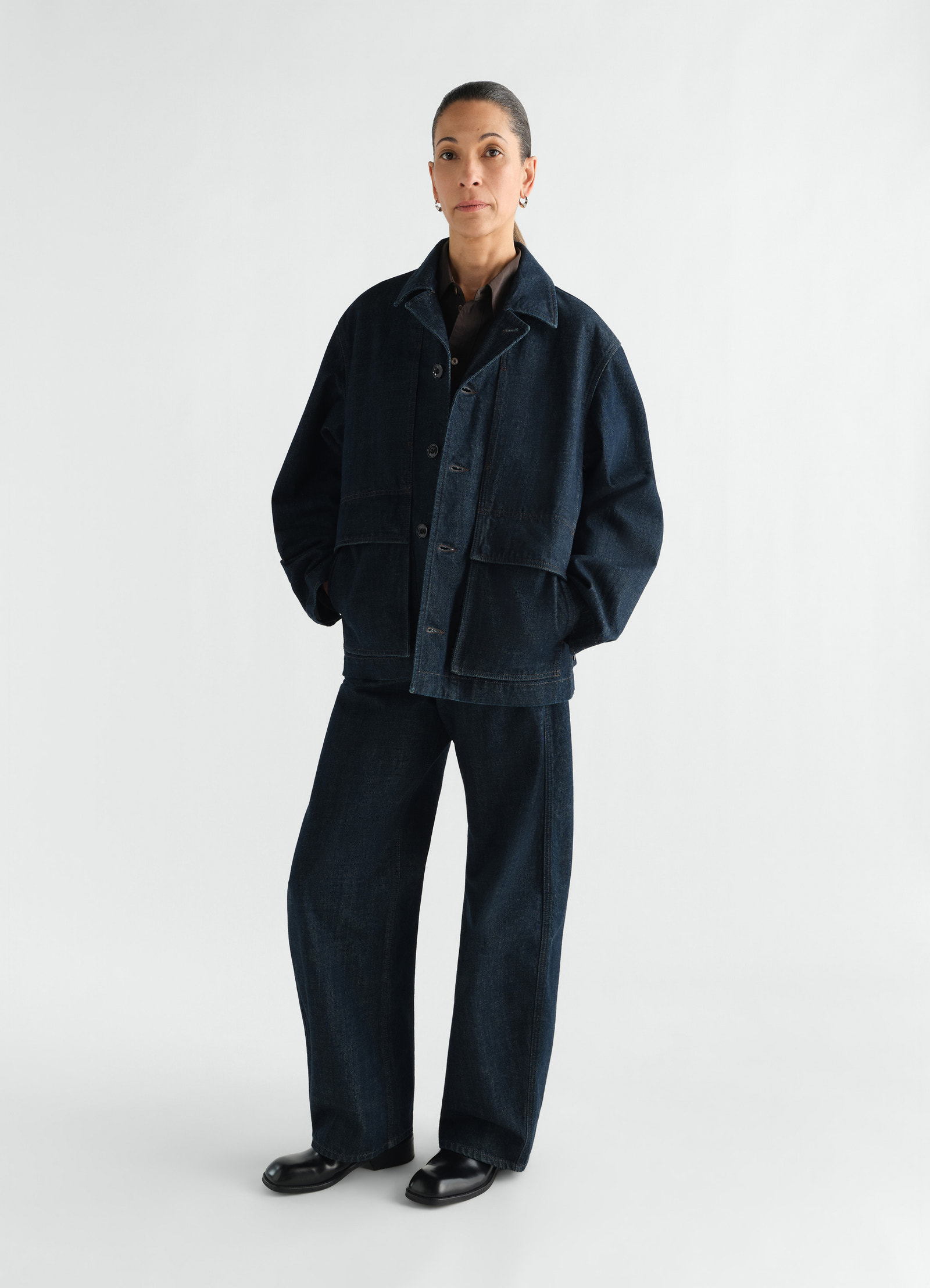 Pantalon arrondi taille haute