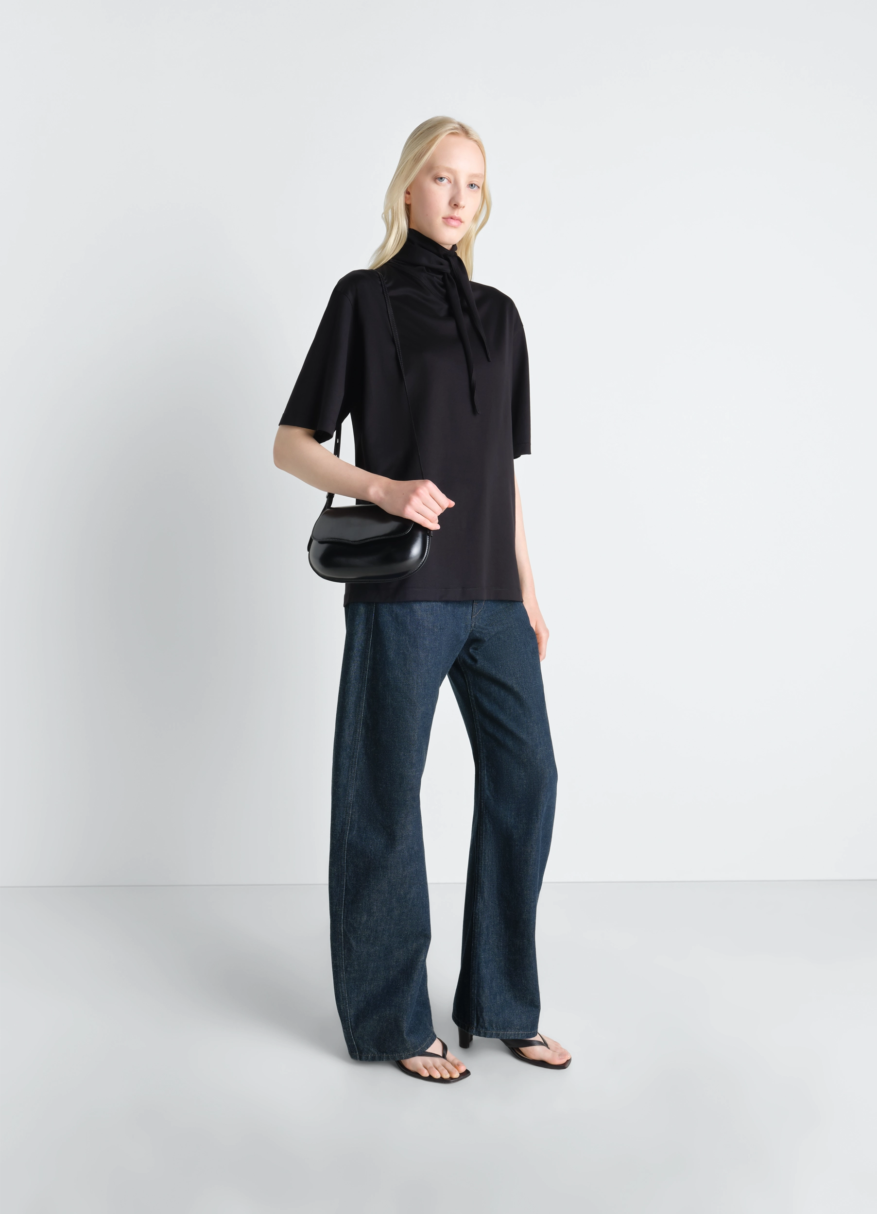 ハイウエスト カーブパンツ - Denim Indigo - ヘビーインディゴデニム