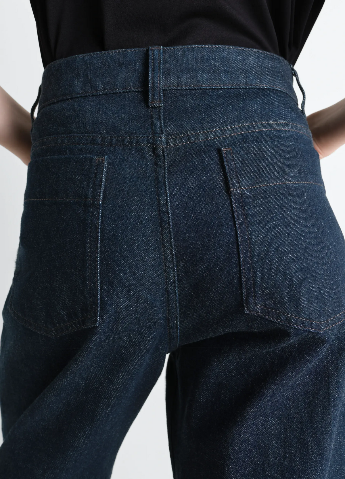 ハイウエスト カーブパンツ - Denim Indigo - ヘビーインディゴデニム 