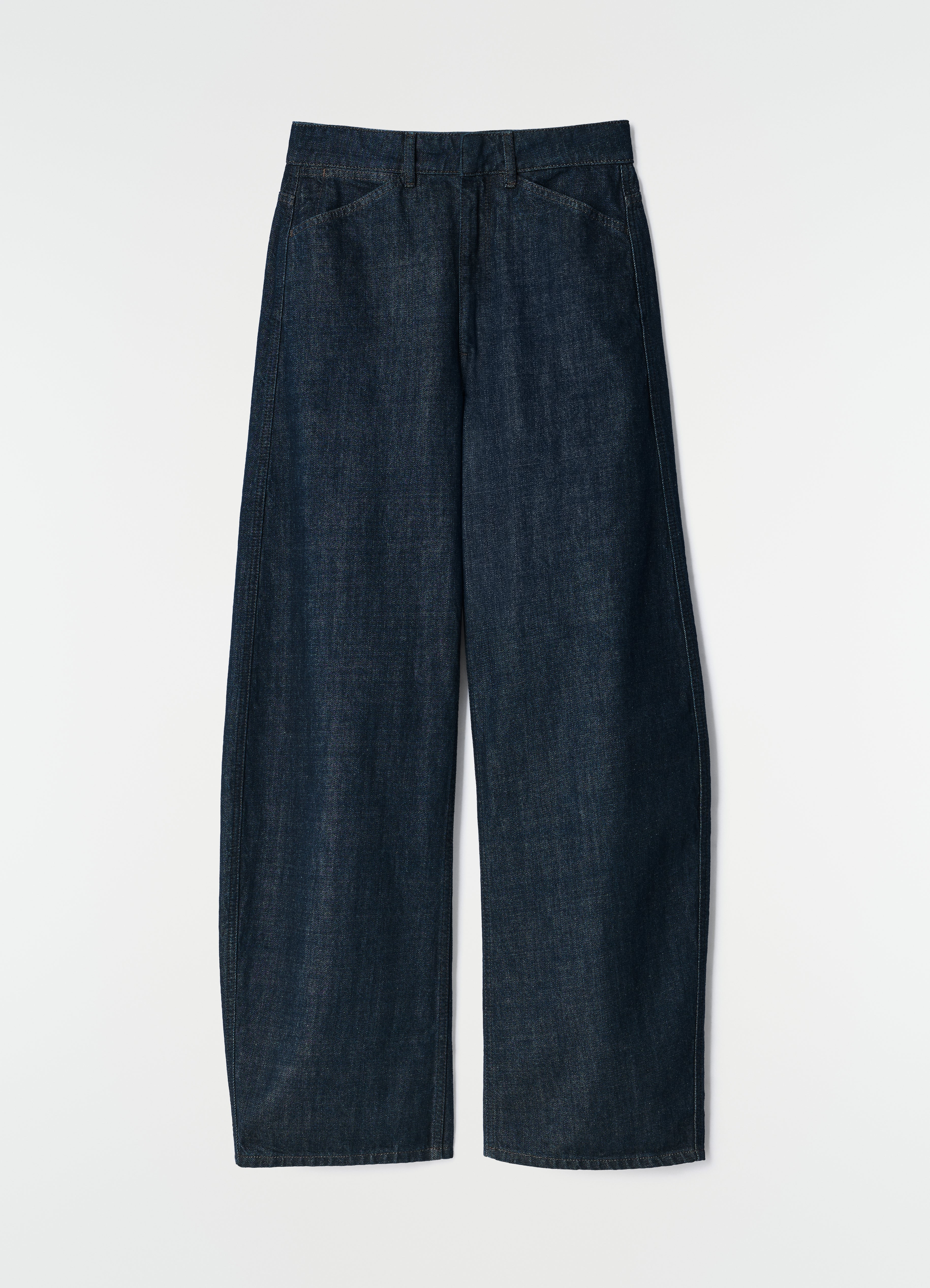 ハイウエスト カーブパンツ - Denim Indigo - ヘビーインディゴデニム