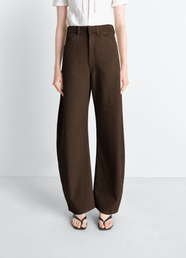 PANTALON ARRONDI TAILLE HAUTE EN TWILL BRISÉ