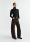 HIGH WAISTED CURVED PANTS IN DYED HEAVY BROKEN TWILL