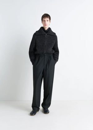 Lemaire Soft Pyjama Pants in Cashmere-blend, model shot, Front view Oversized cut