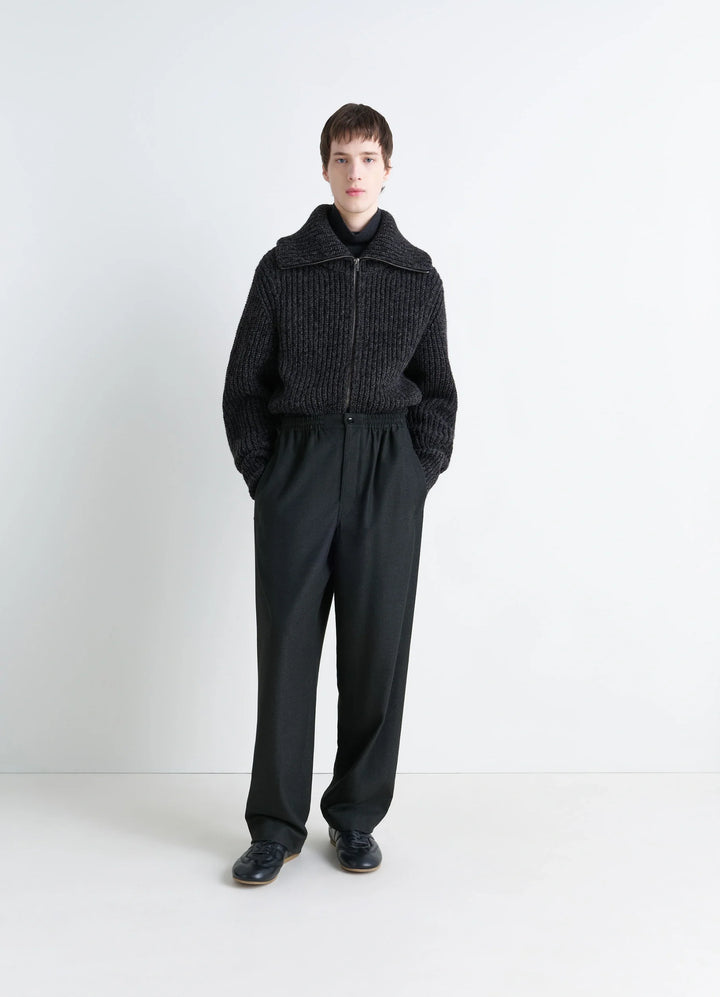 Lemaire Soft Pyjama Pants in Cashmere-blend, model shot, Front view Oversized cut