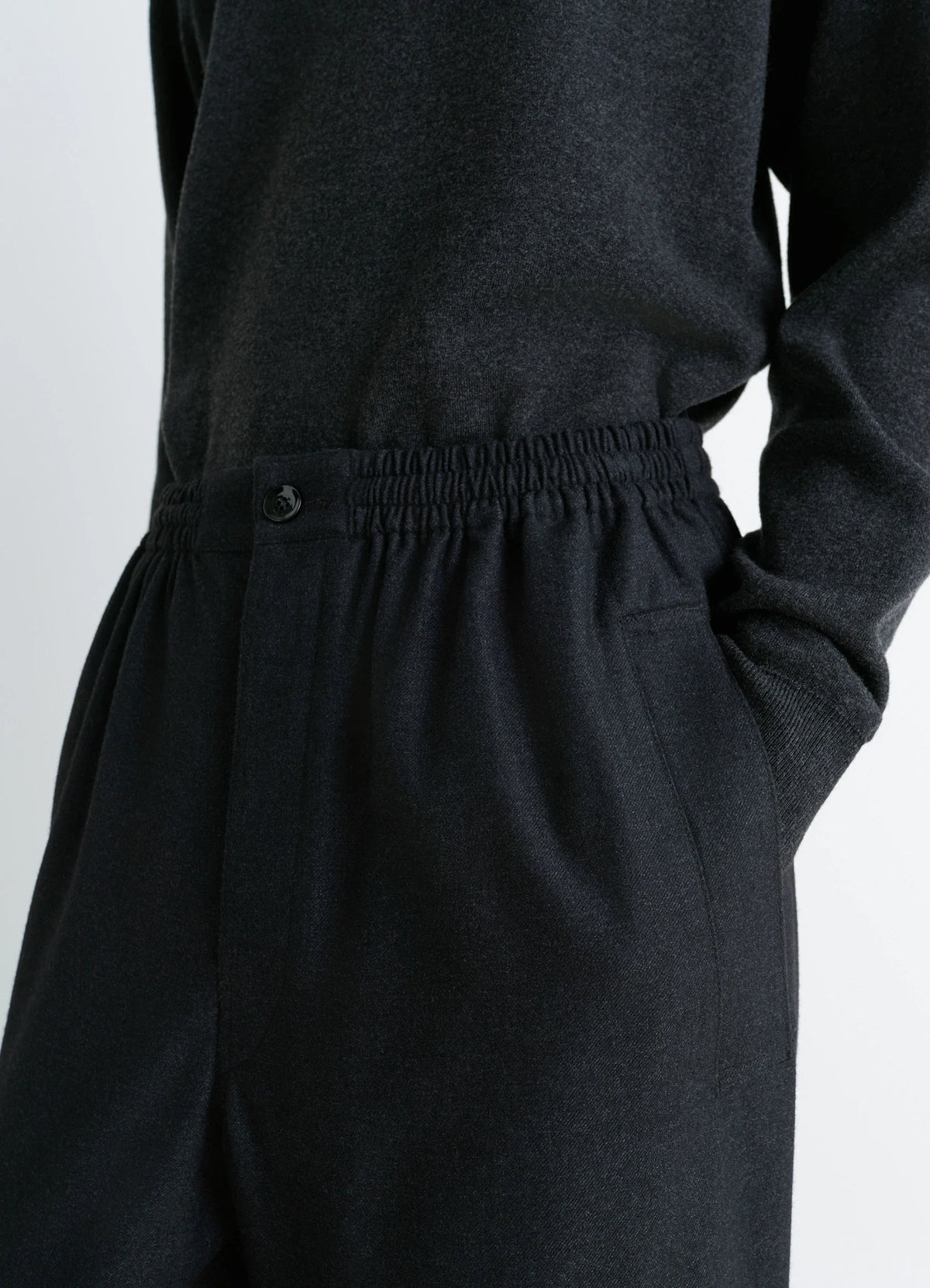 【美品】LEMAIRE CASHMERE PYJAMA PANTS SOFT PYJAMA PANTS IN CASHMERE - Anthracite / Grey - Soft Cashmere