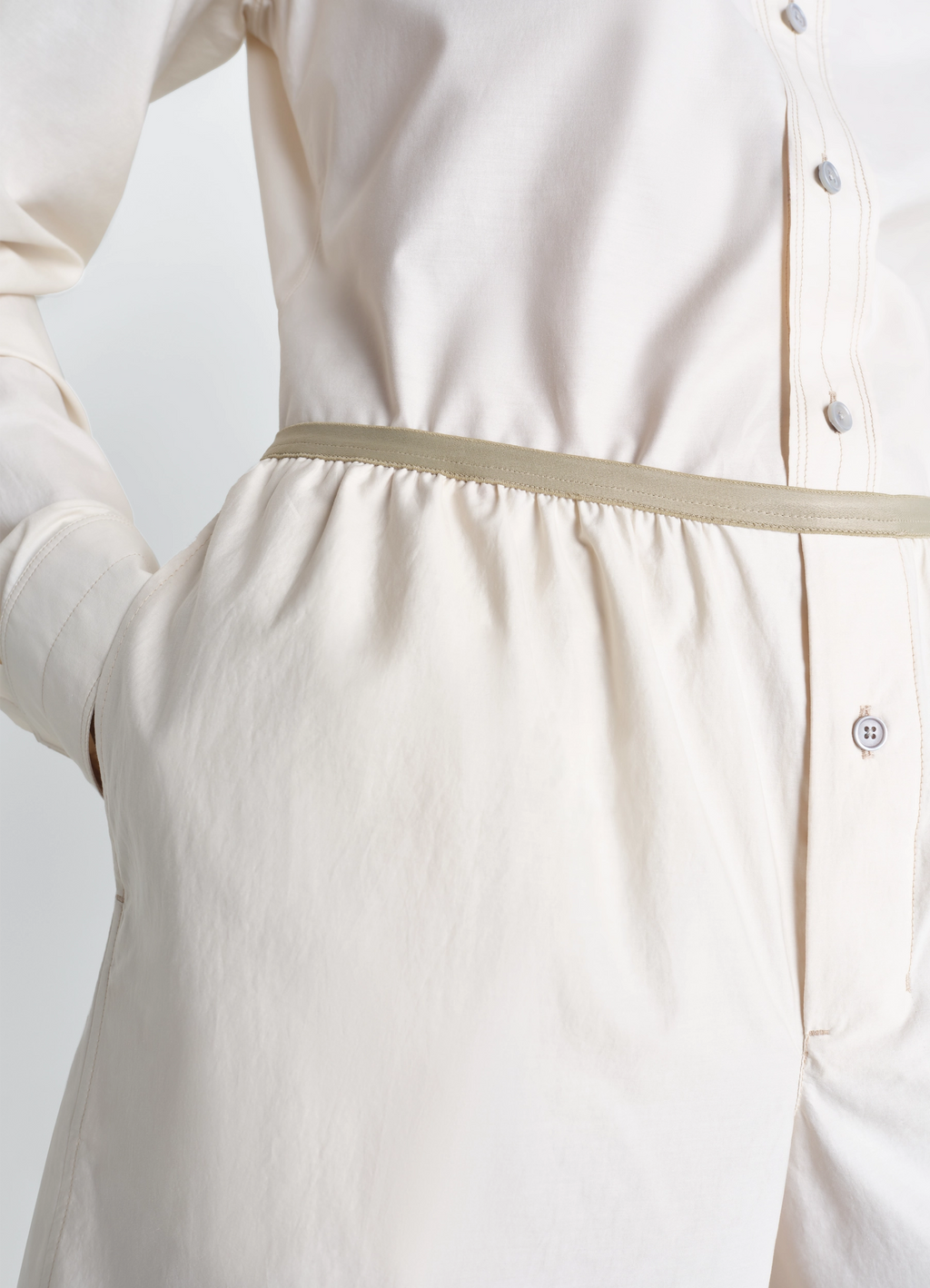 Boxer shorts in washed cotton silk