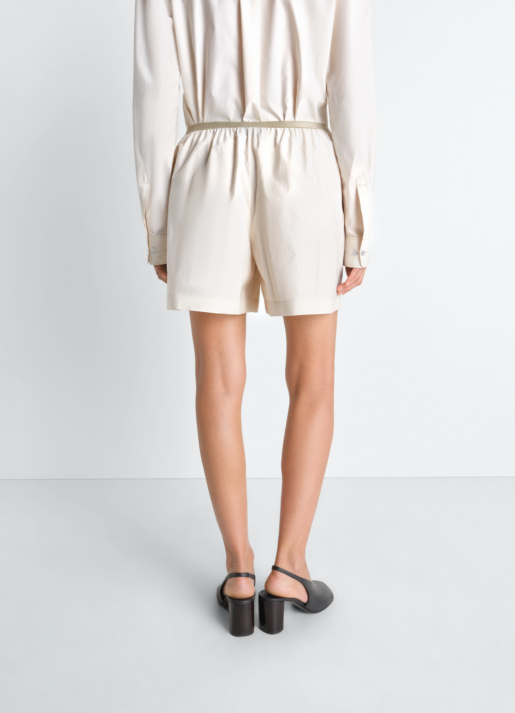 Boxer shorts in washed cotton silk