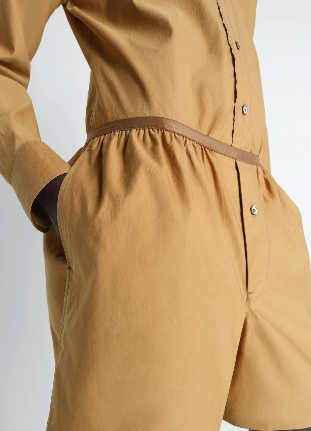 Boxer shorts in washed cotton silk