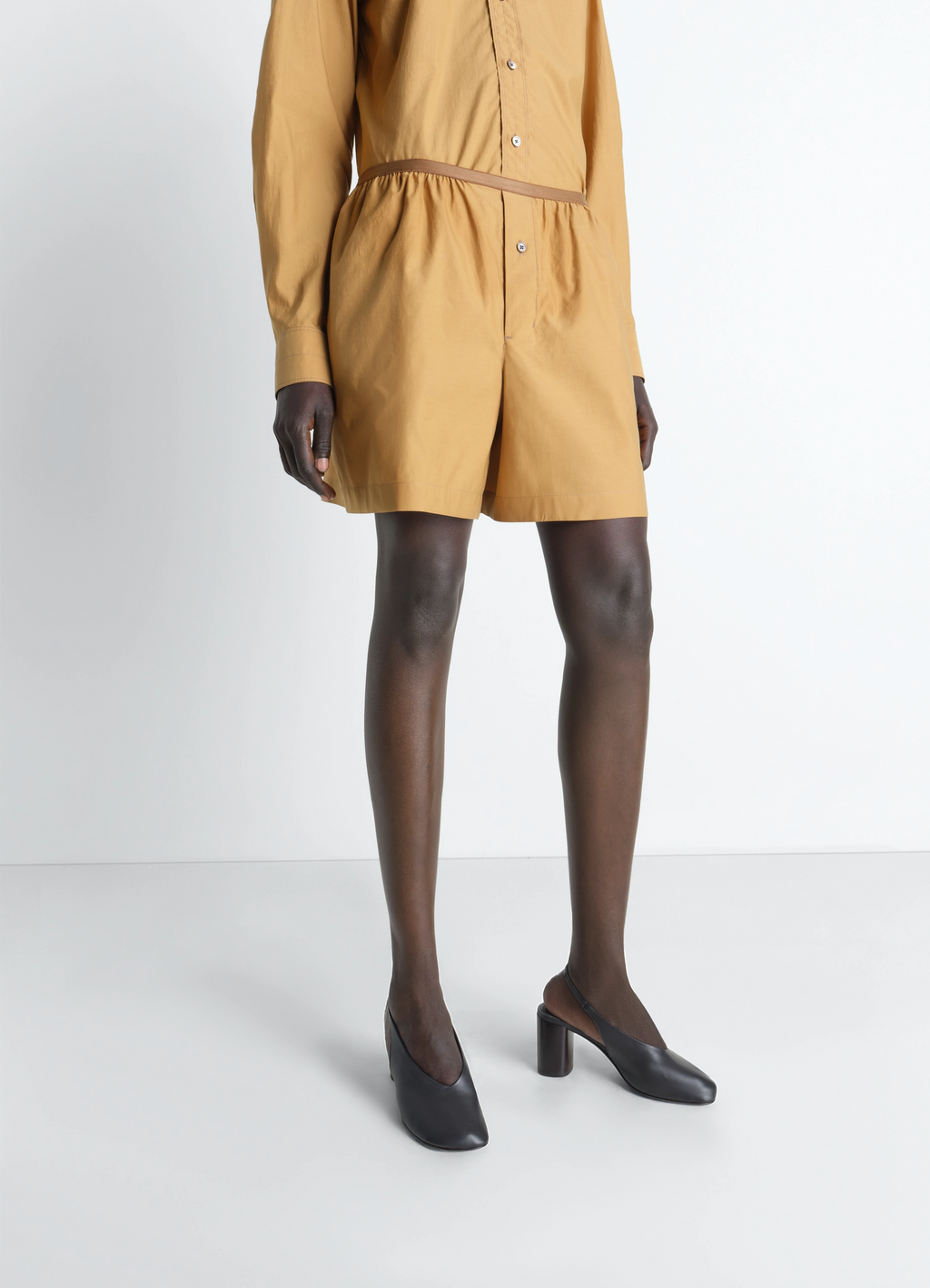 Boxer shorts in washed cotton silk