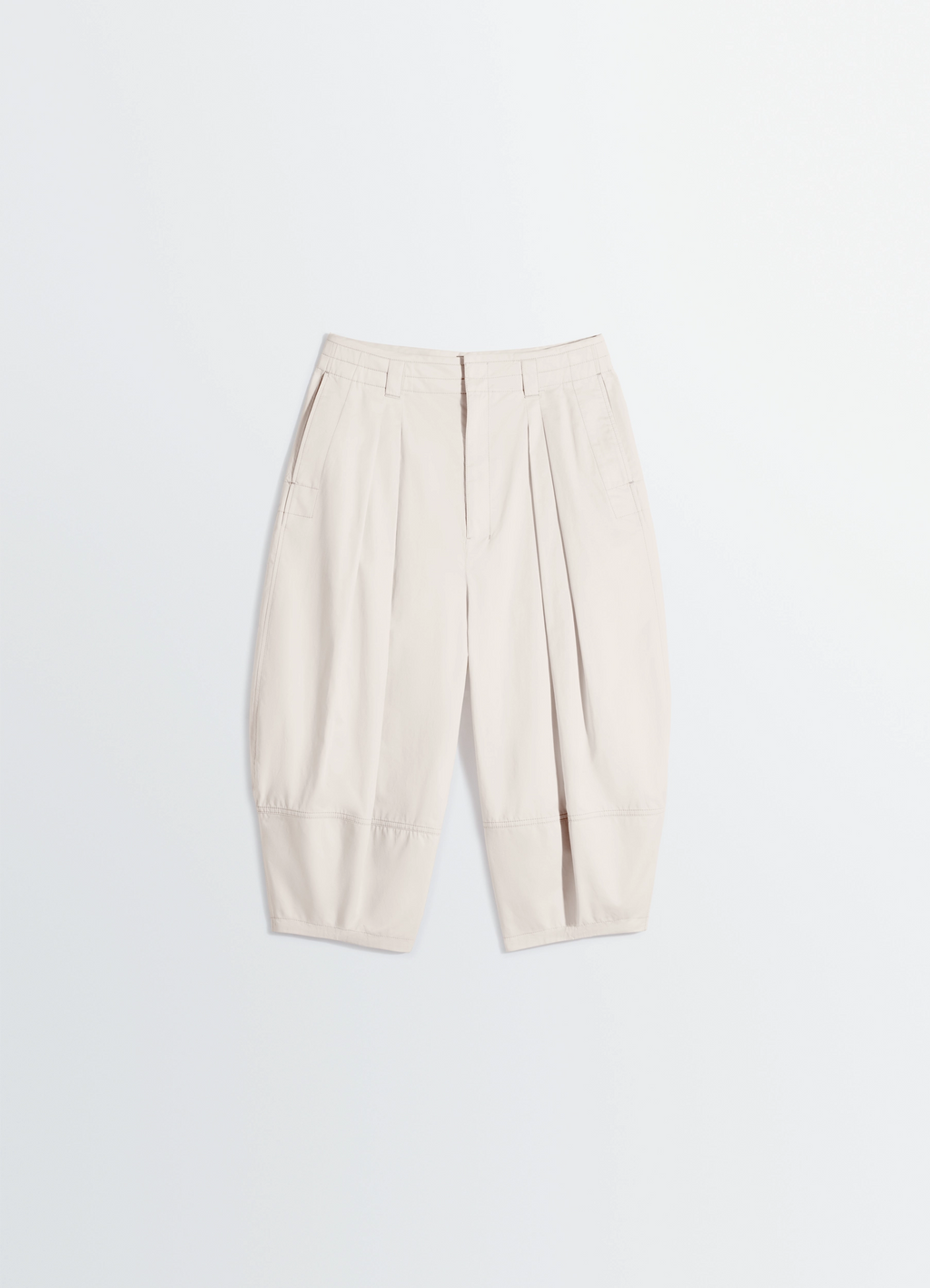 Volume bermudas in cotton satin