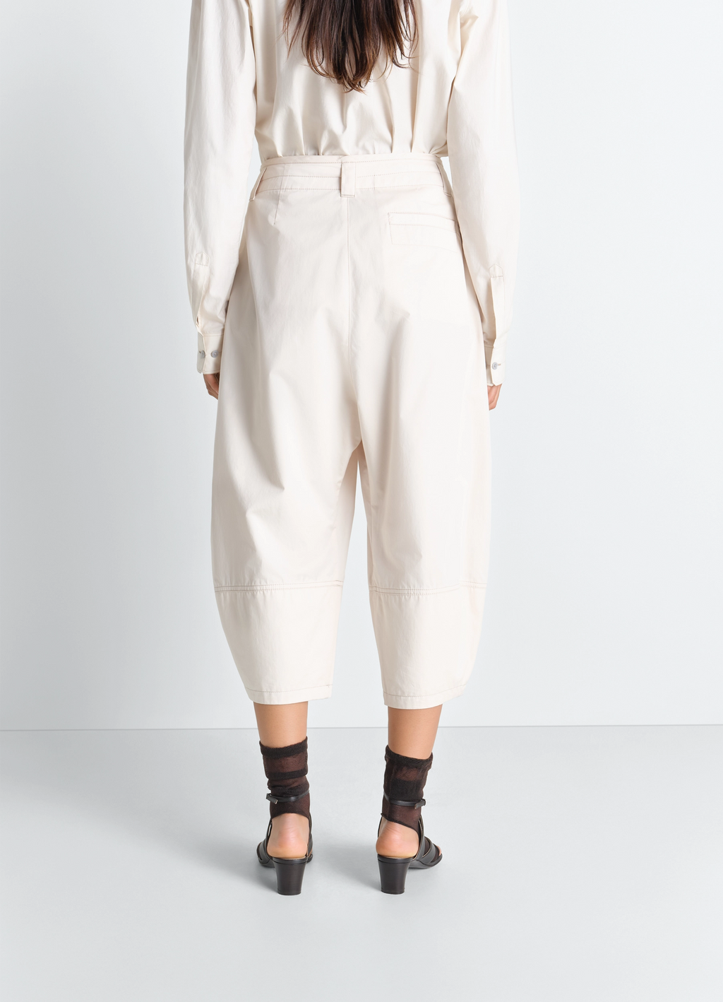 Volume bermudas in cotton satin