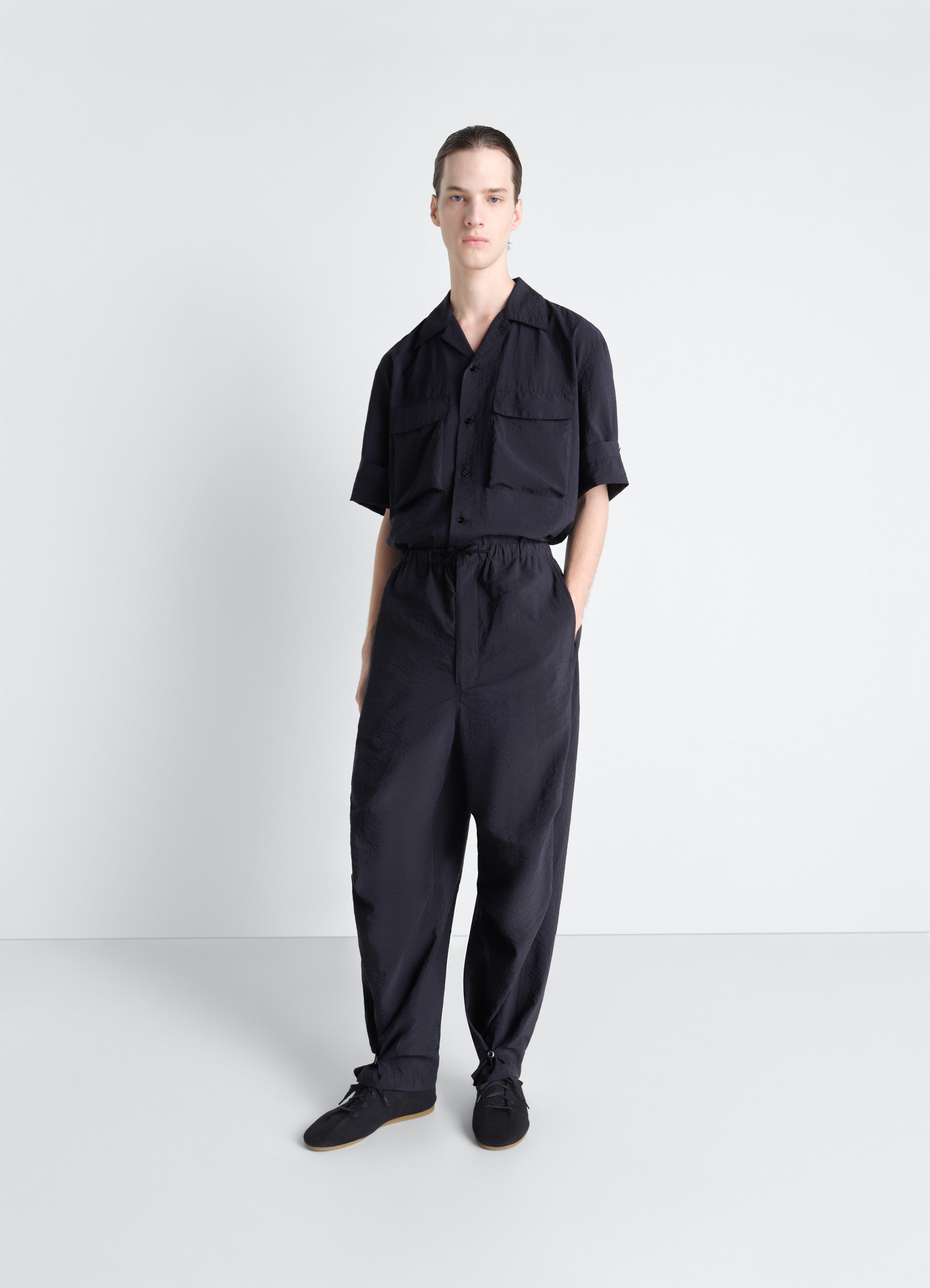 PARACHUTE PANTS IN WASHED TECHNICAL COTTON - Squid Ink - Washed