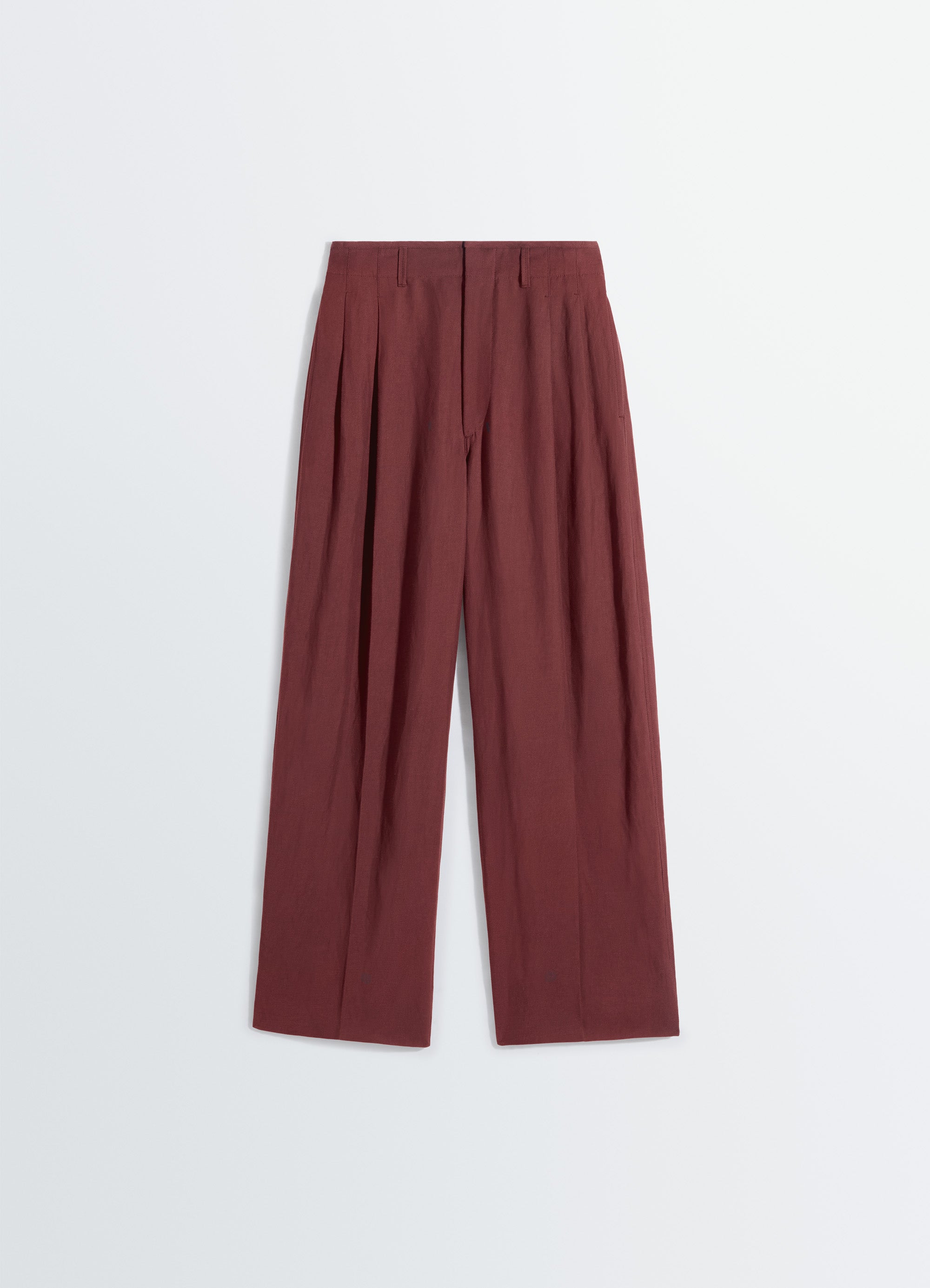 PLEATED TAILORED PANTS IN VISCOSE LINEN GABARDINE - Porto