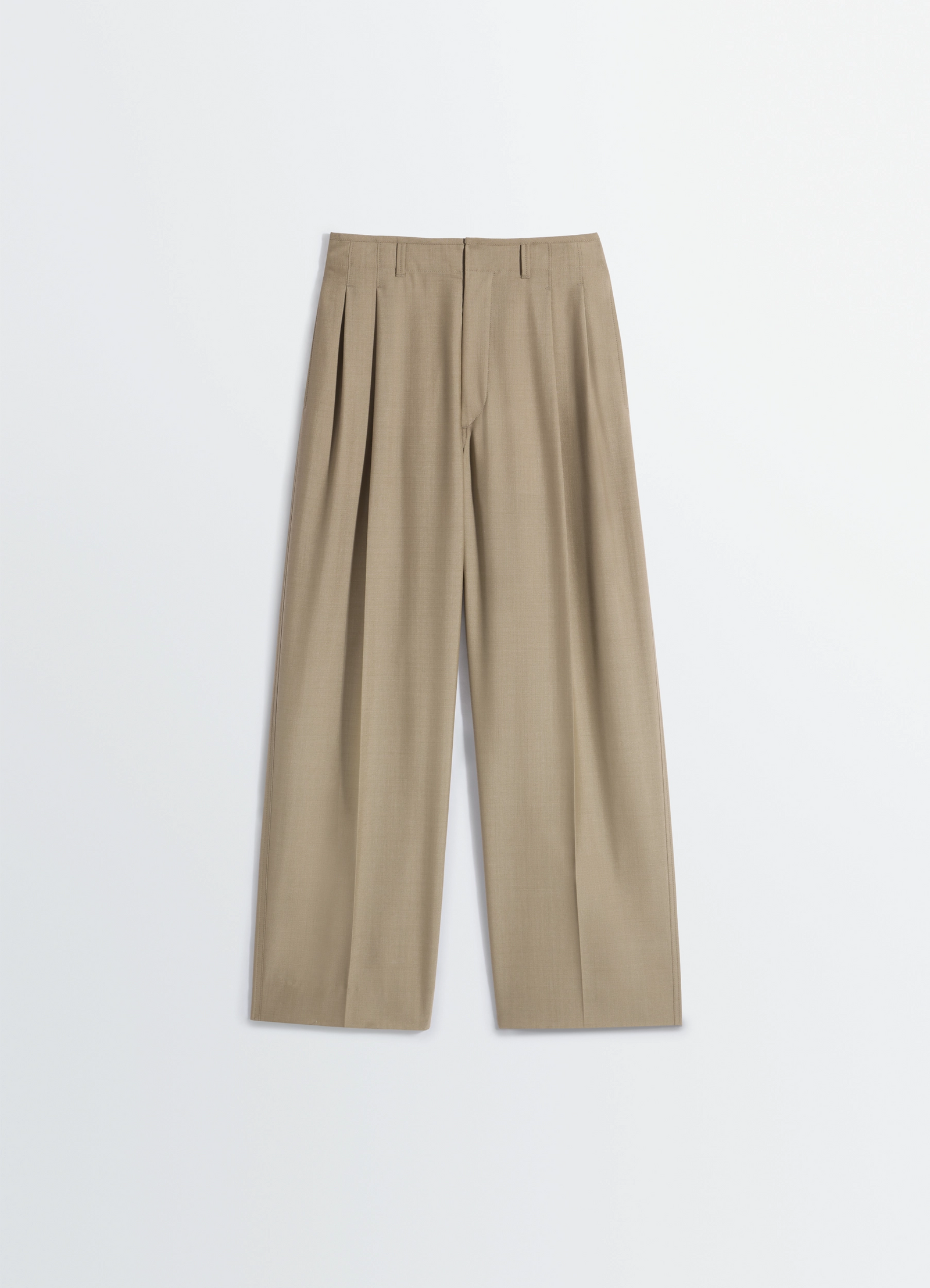 Pleated tailored pants in polywool
