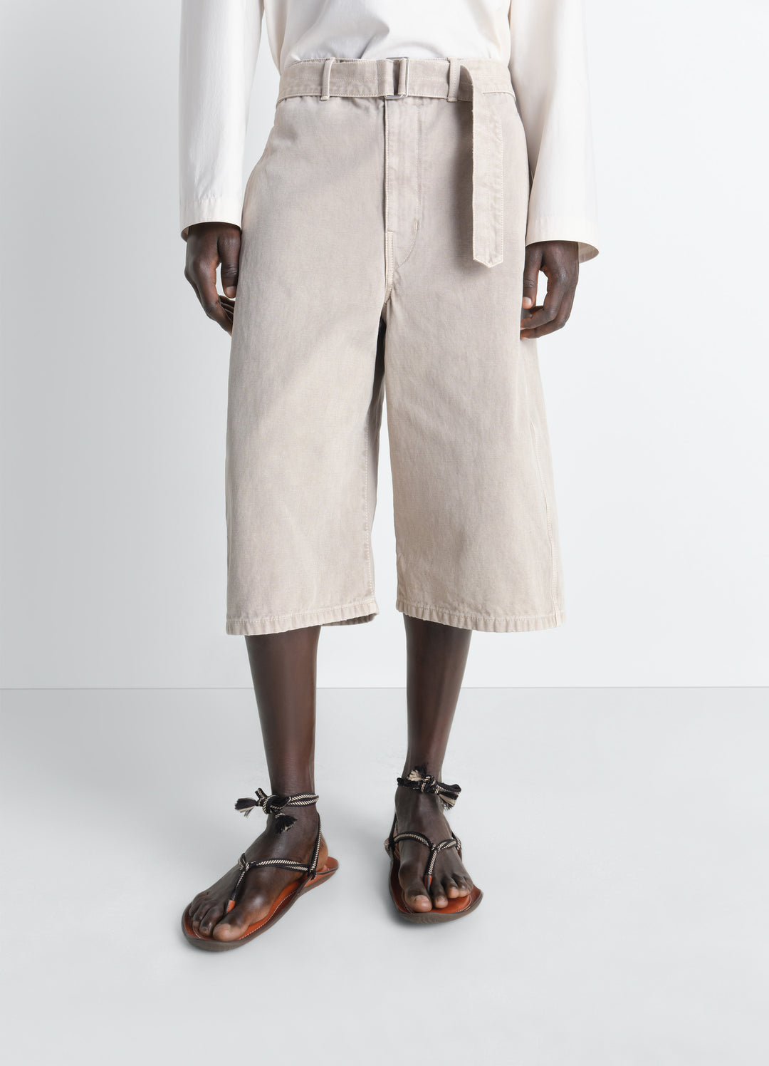 BERMUDA LARGE EN TWILL BRISÉ SNOW