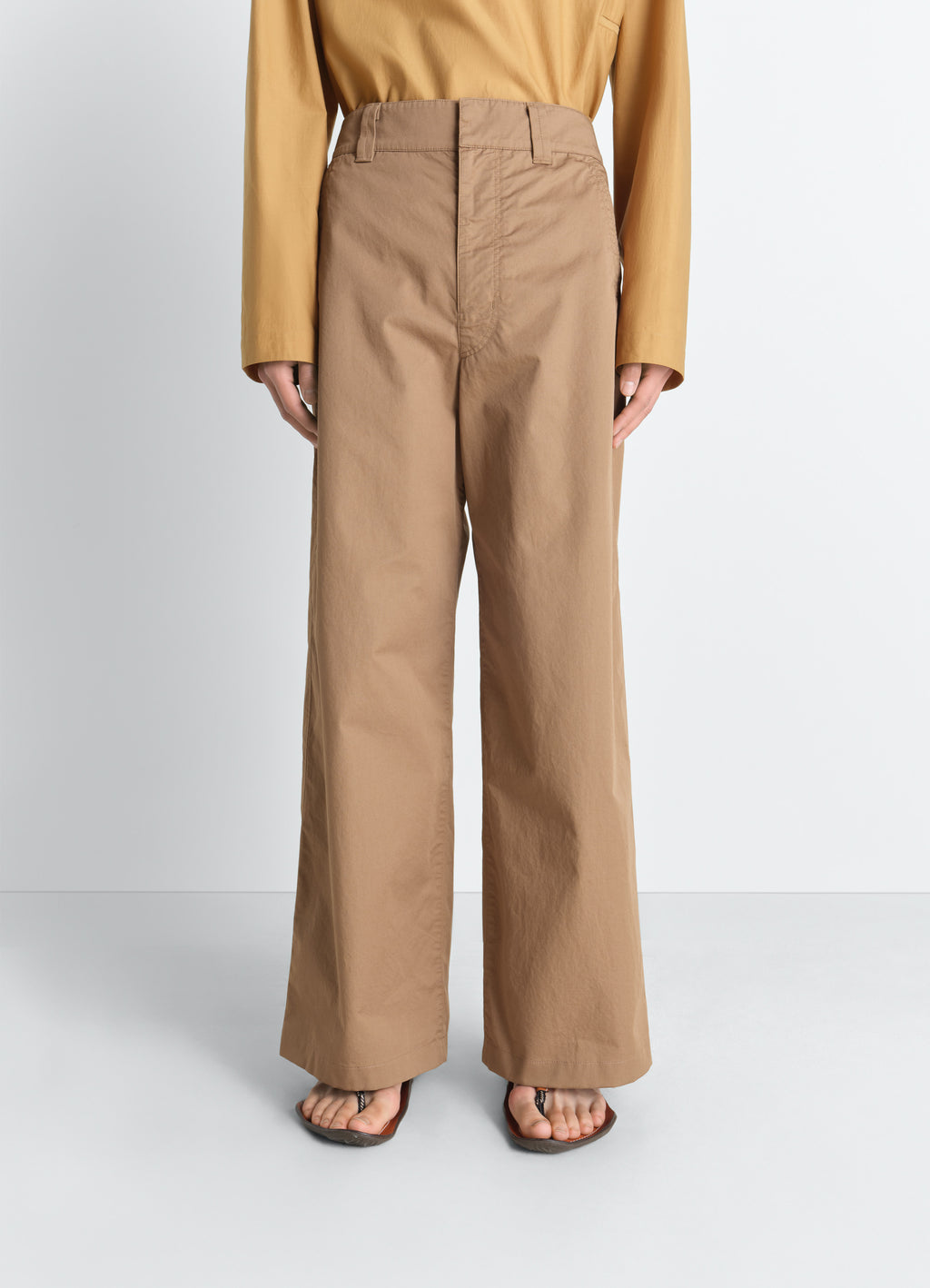 Straight fit pants in light cotton twill