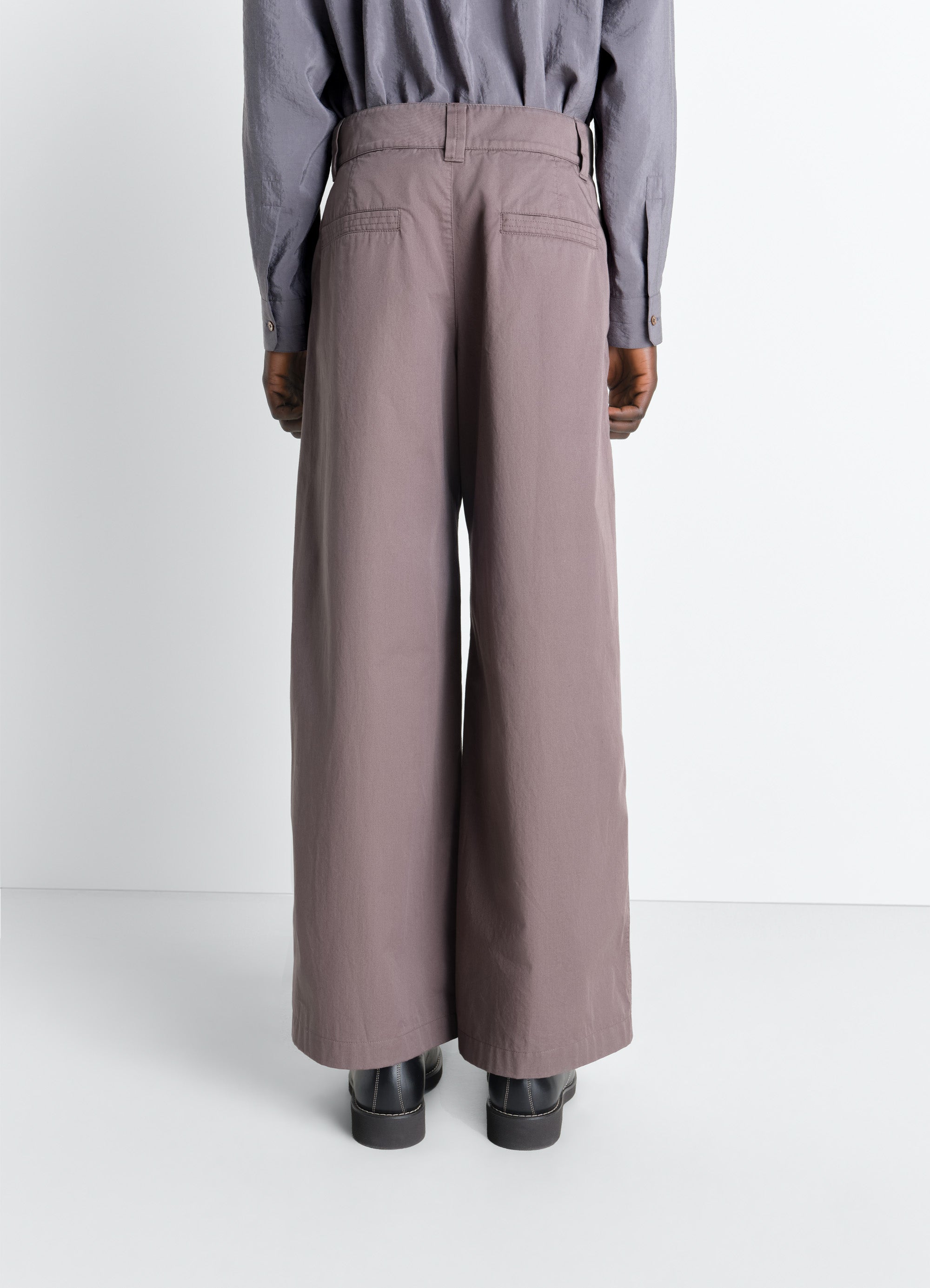 STRAIGHT FIT PANTS IN LIGHT COTTON TWILL - Purple Iris - Light