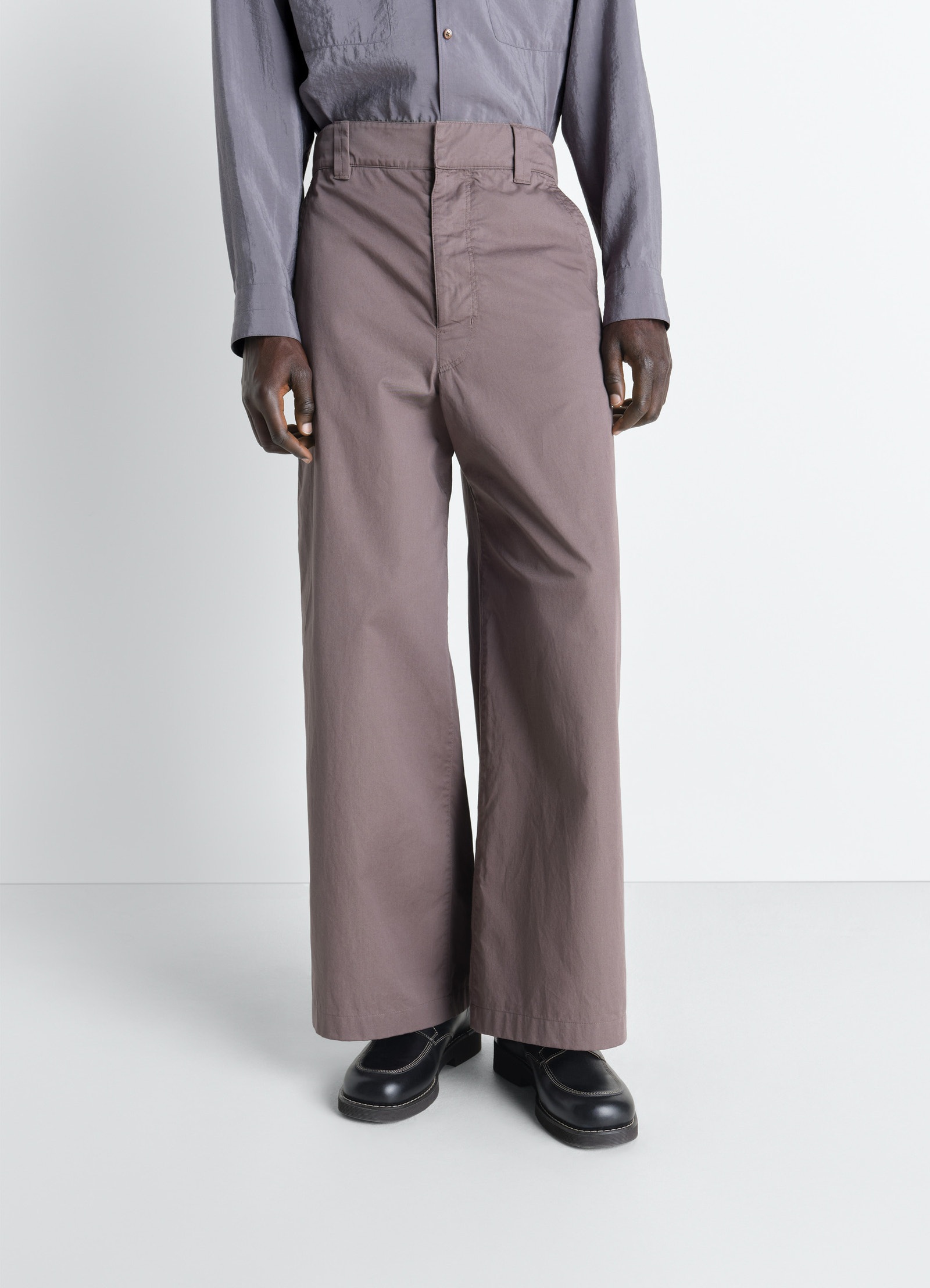Straight fit pants in light cotton twill
