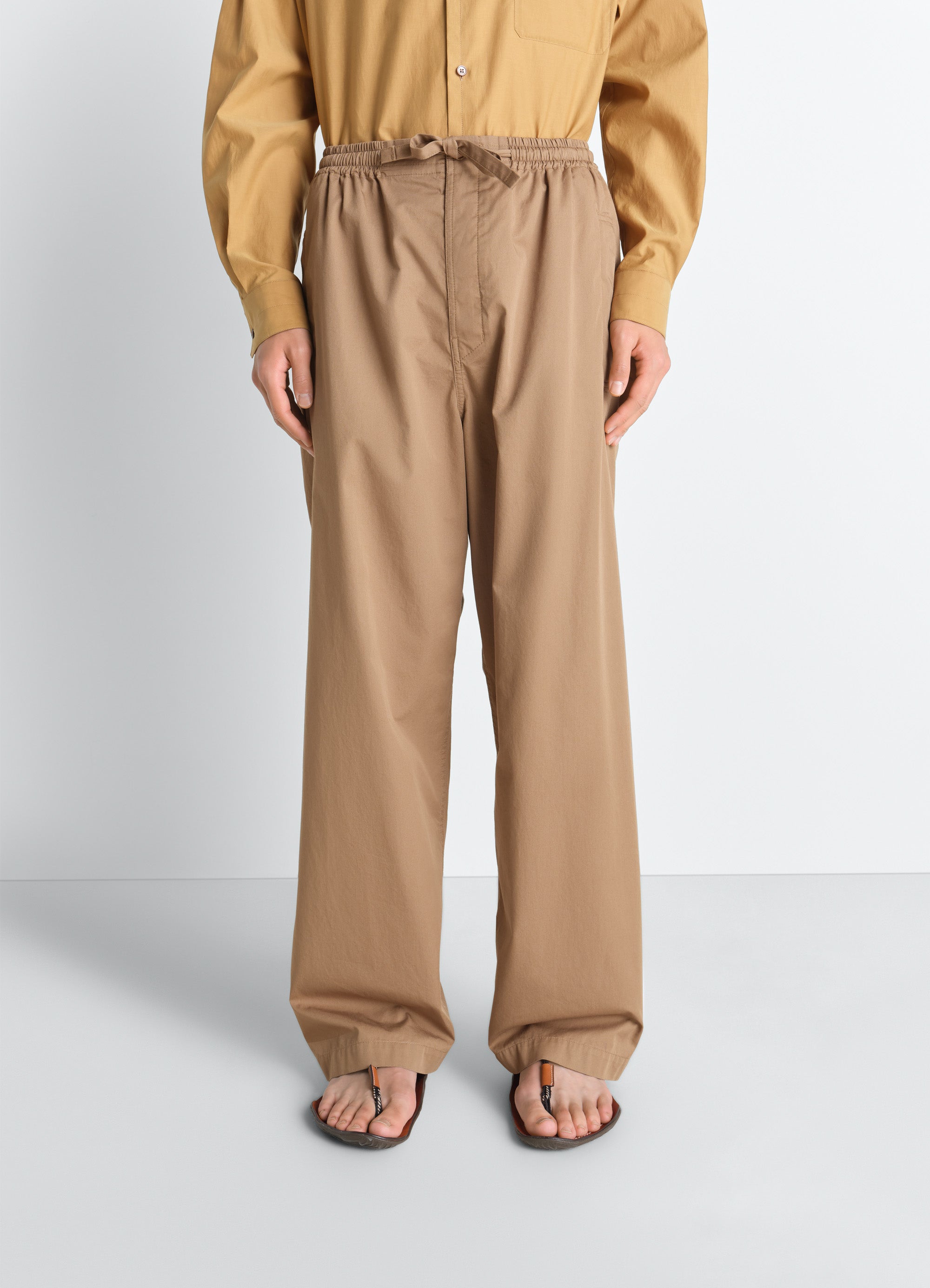 PYJAMA PANTS IN LIGHT COTTON TWILL - Cappuccino - Light Cotton