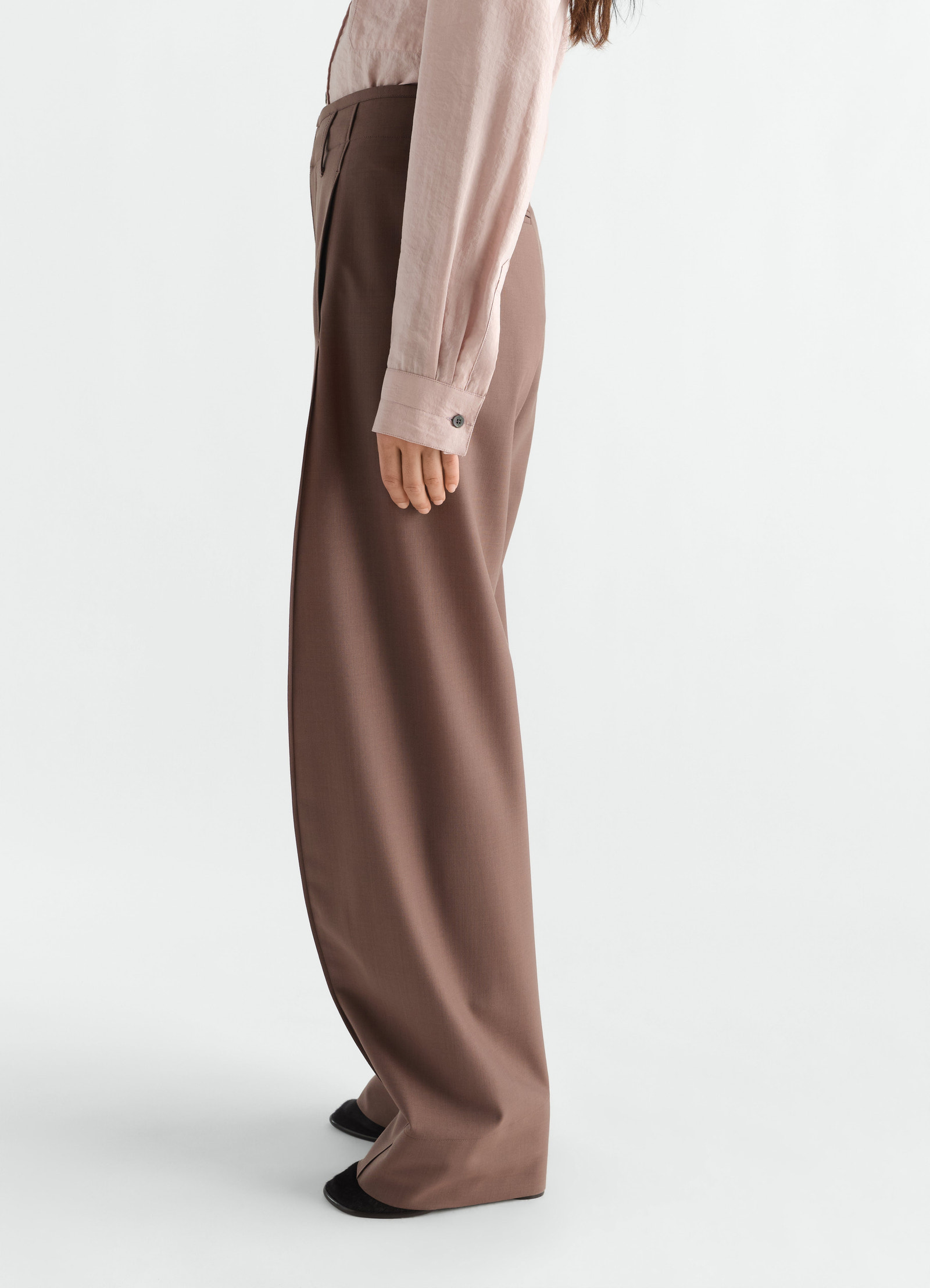Baggy pants in tropical wool blend