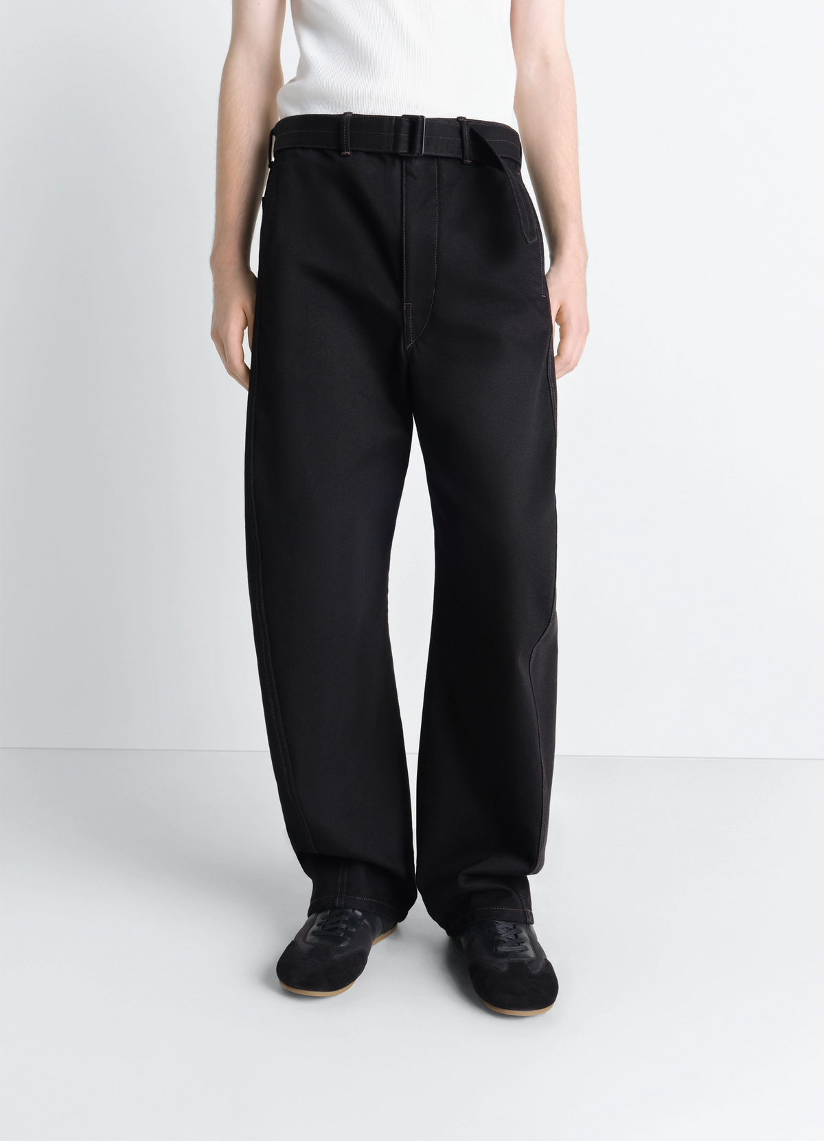 TWISTED ベルトパンツ - ブラック - ヘビーブラックデニム - ユニ TWISTED ベルトパンツ - ブラック - ヘビーブラックデニム - ユニ